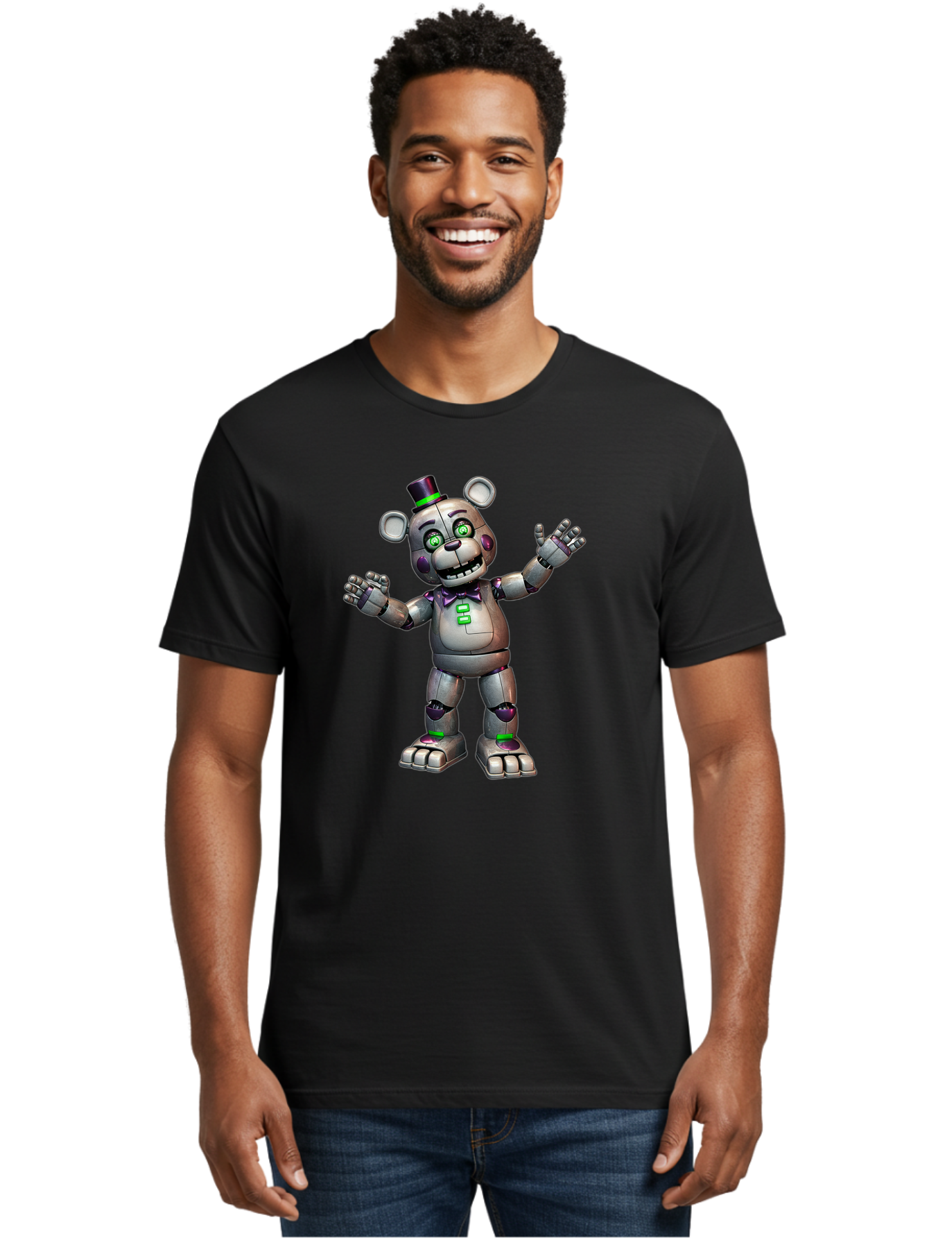 Endoskeleton-Freddy Men'S Graphic Tee, 100% Cotton, Comfortable Casual Summer Wear, Machine Washable, Vintage Camera, Old Camera, Antique Camera, Black Camera, Classic Photography, Photography Equipment, Nostalgic Device, Film Camera, Bak530