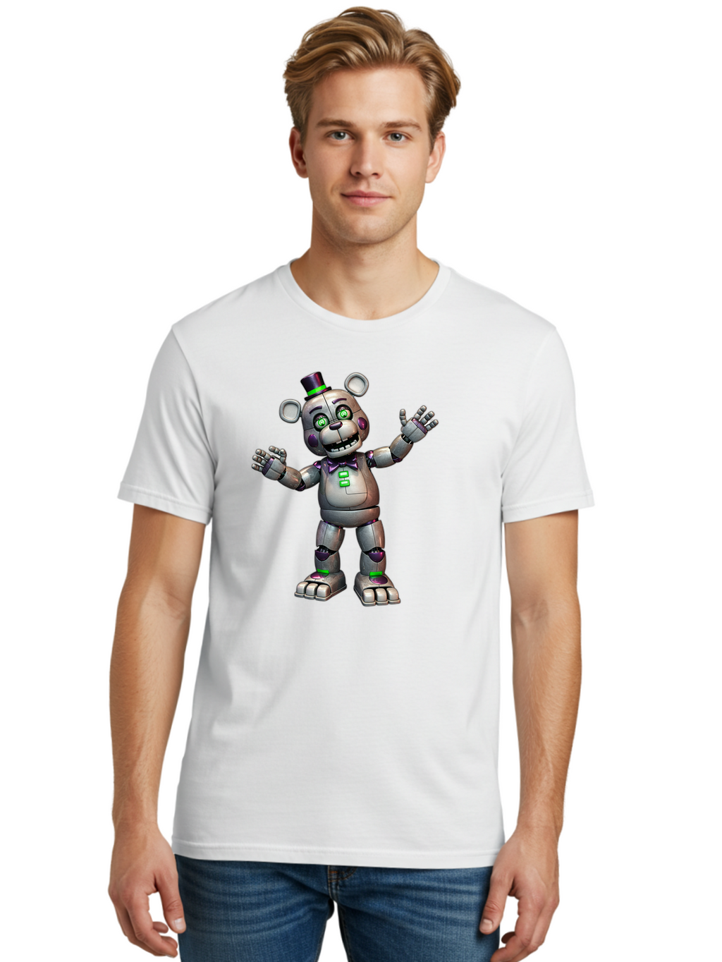 Endoskeleton-Freddy Men'S Graphic Tee, 100% Cotton, Comfortable Casual Summer Wear, Machine Washable, Vintage Camera, Old Camera, Antique Camera, Black Camera, Classic Photography, Photography Equipment, Nostalgic Device, Film Camera, Bak530