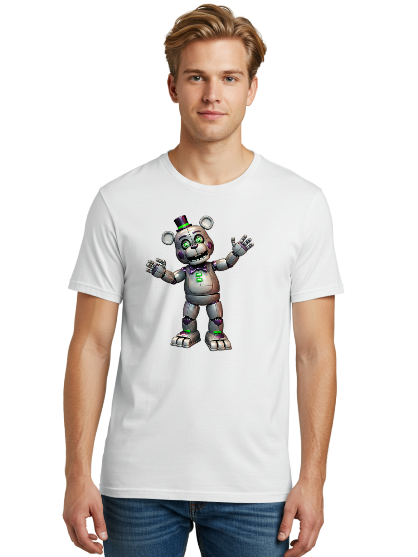 Endoskeleton-Freddy Men'S Graphic Tee, 100% Cotton, Comfortable Casual Summer Wear, Machine Washable, Vintage Camera, Old Camera, Antique Camera, Black Camera, Classic Photography, Photography Equipment, Nostalgic Device, Film Camera, Bak530