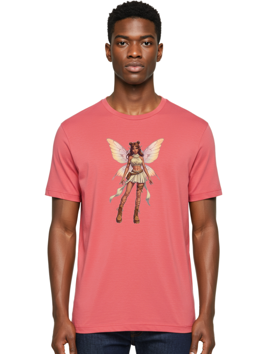 Fairy-Character-1 Men'S Graphic Tee, 100% Cotton, Comfortable Casual Summer Wear, Machine Washable, Vintage Camera, Old Camera, Antique Camera, Black Camera, Classic Photography, Photography Equipment, Nostalgic Device, Film Camera, Camera Art Bak536