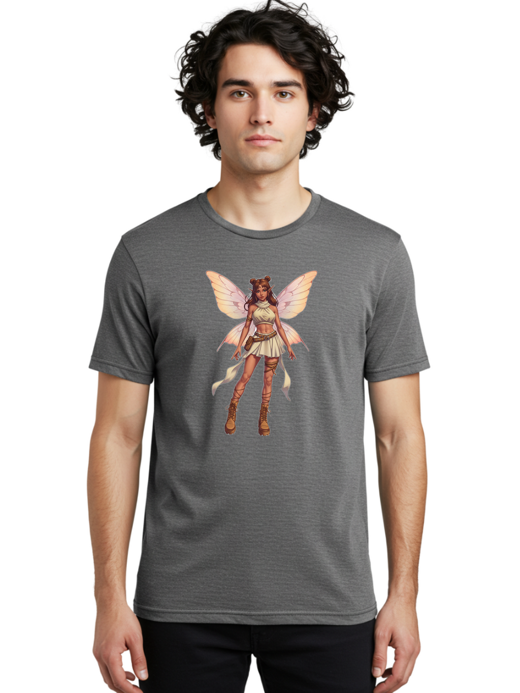 Fairy-Character-1 Men'S Graphic Tee, 100% Cotton, Comfortable Casual Summer Wear, Machine Washable, Vintage Camera, Old Camera, Antique Camera, Black Camera, Classic Photography, Photography Equipment, Nostalgic Device, Film Camera, Camera Art Bak536