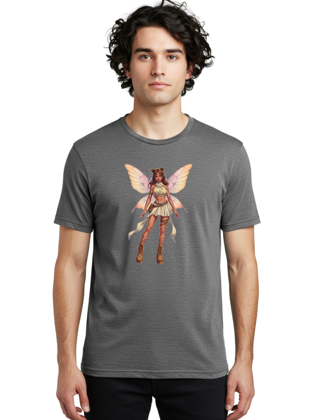 Fairy-Character-1 Men'S Graphic Tee, 100% Cotton, Comfortable Casual Summer Wear, Machine Washable, Vintage Camera, Old Camera, Antique Camera, Black Camera, Classic Photography, Photography Equipment, Nostalgic Device, Film Camera, Camera Art Bak536