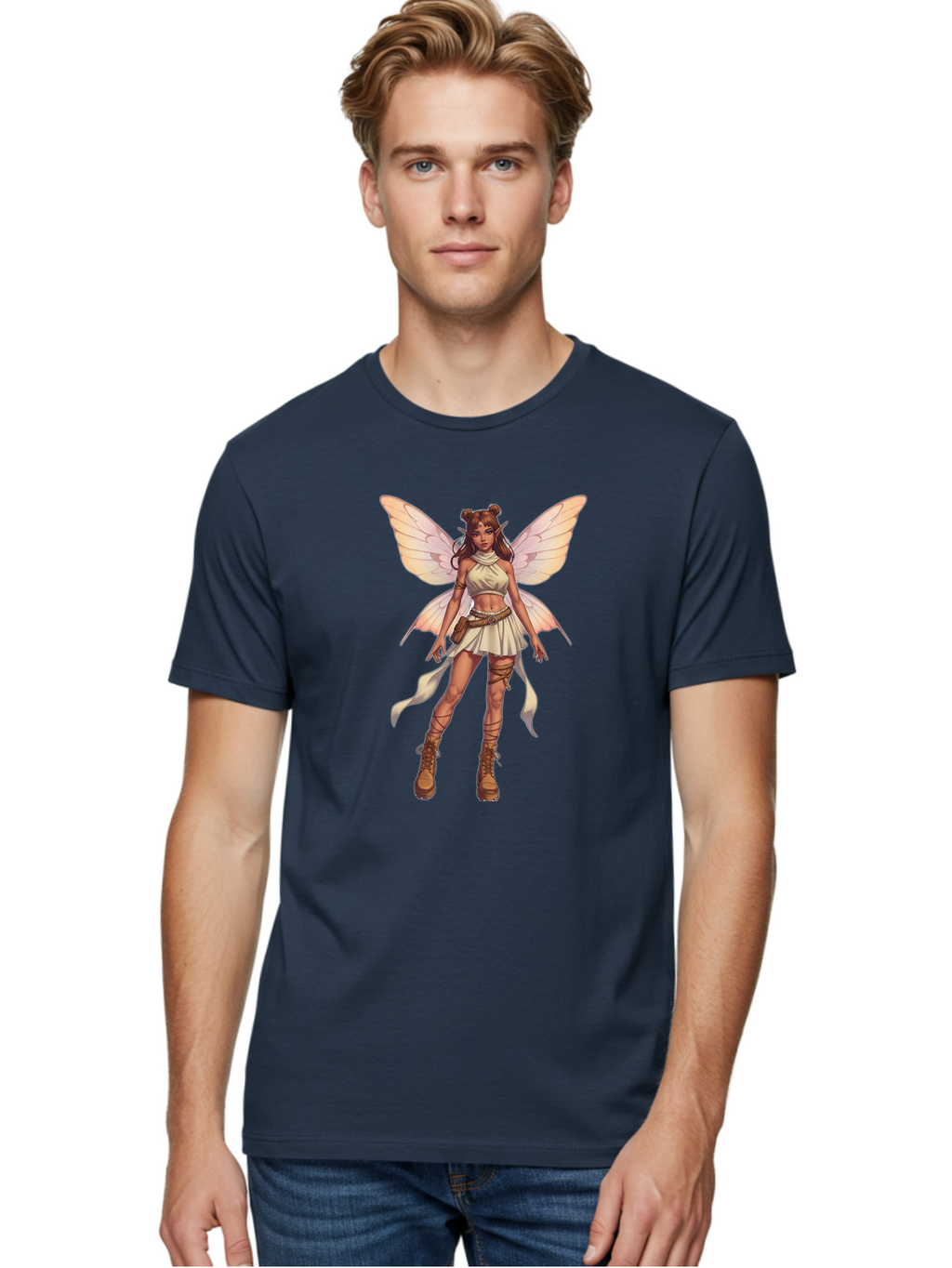 Fairy-Character-1 Men'S Graphic Tee, 100% Cotton, Comfortable Casual Summer Wear, Machine Washable, Vintage Camera, Old Camera, Antique Camera, Black Camera, Classic Photography, Photography Equipment, Nostalgic Device, Film Camera, Camera Art Bak536
