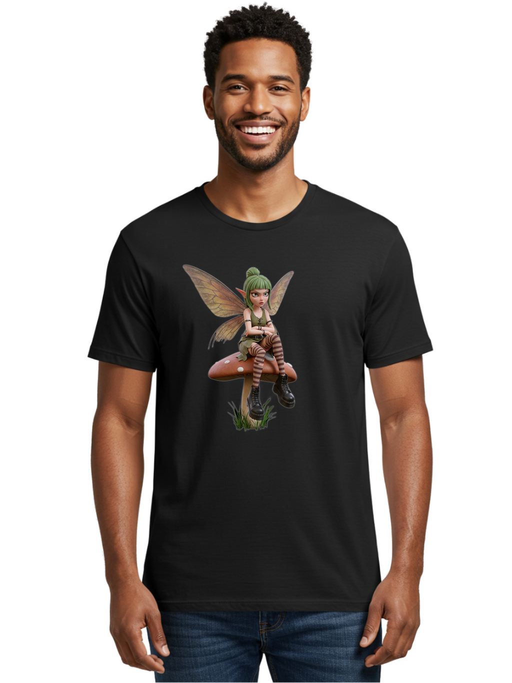 Fairy-On-Mushroom Men'S Graphic Tee, 100% Cotton, Comfortable Casual Summer Wear, Machine Washable, Vintage Camera, Old Camera, Antique Camera, Black Camera, Classic Photography, Photography Equipment, Nostalgic Device, Film Camera, Camera Art Bak540