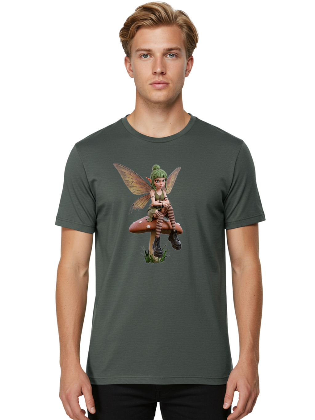 Fairy-On-Mushroom Men'S Graphic Tee, 100% Cotton, Comfortable Casual Summer Wear, Machine Washable, Vintage Camera, Old Camera, Antique Camera, Black Camera, Classic Photography, Photography Equipment, Nostalgic Device, Film Camera, Camera Art Bak540