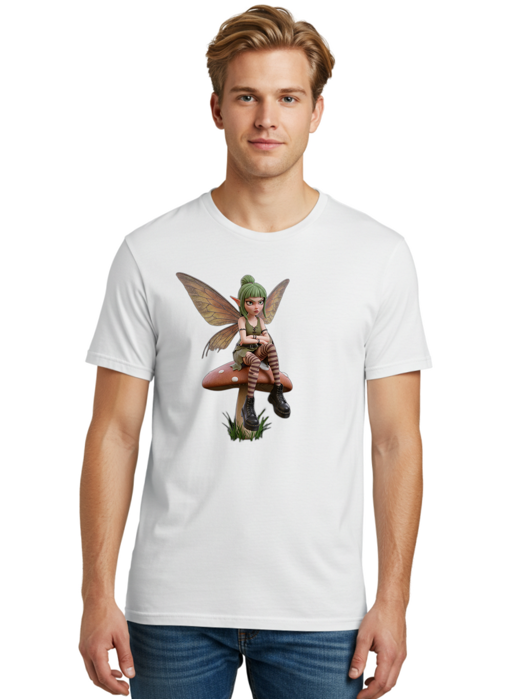 Fairy-On-Mushroom Men'S Graphic Tee, 100% Cotton, Comfortable Casual Summer Wear, Machine Washable, Vintage Camera, Old Camera, Antique Camera, Black Camera, Classic Photography, Photography Equipment, Nostalgic Device, Film Camera, Camera Art Bak540