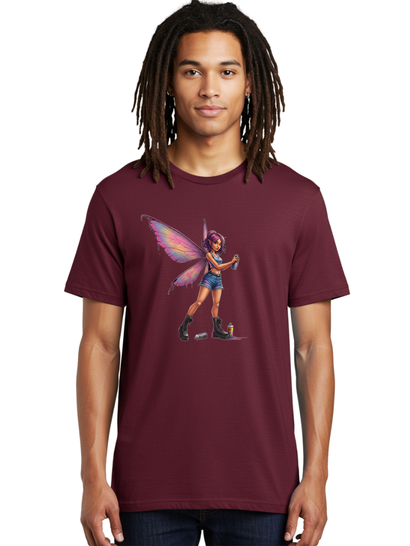 Fairy-With-Spray-Paint Men'S Graphic Tee, 100% Cotton, Comfortable Casual Summer Wear, Machine Washable, Vintage Camera, Old Camera, Antique Camera, Black Camera, Classic Photography, Photography Equipment, Nostalgic Device, Film Camera, Bak543