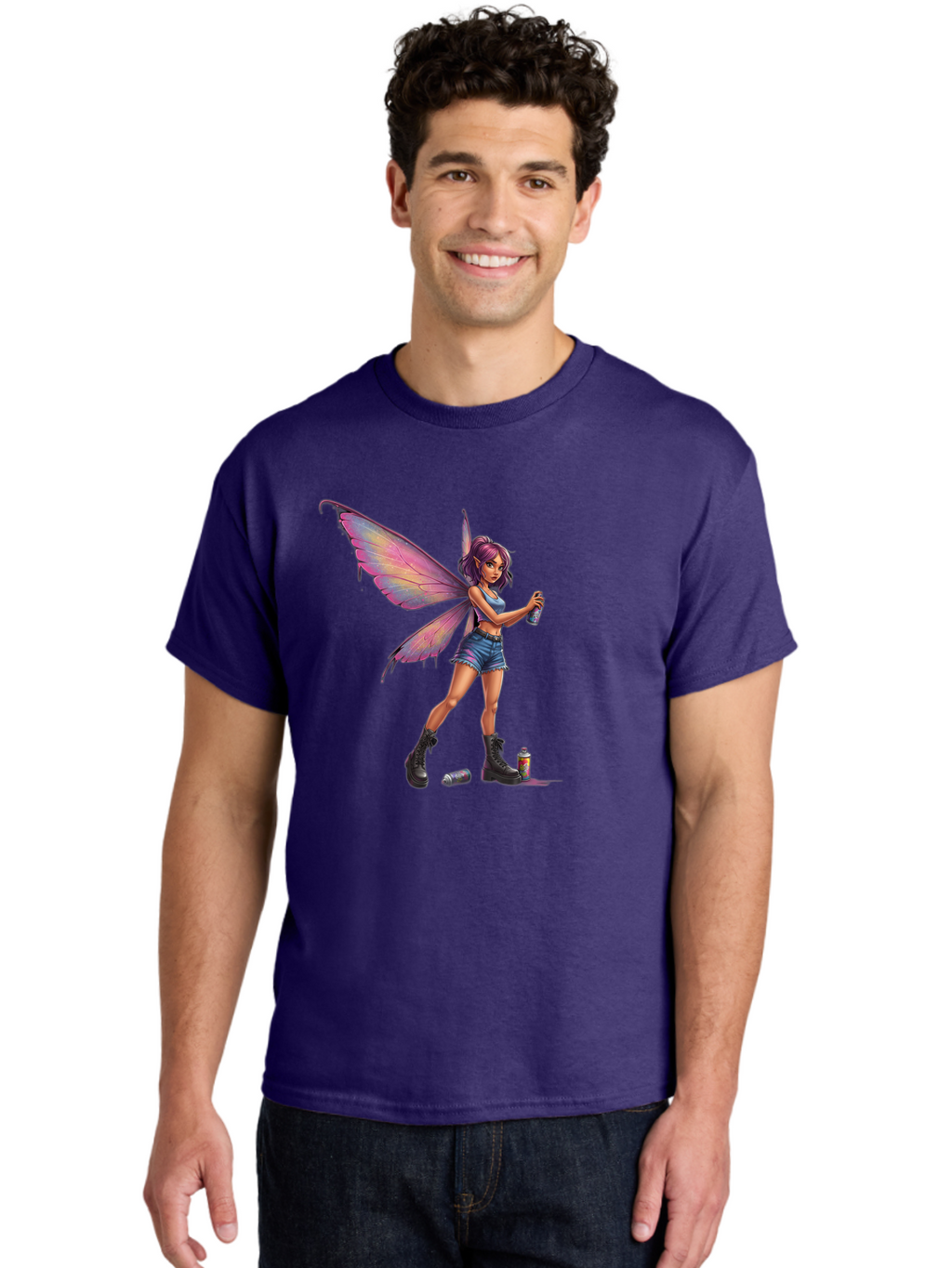 Fairy-With-Spray-Paint Men'S Graphic Tee, 100% Cotton, Comfortable Casual Summer Wear, Machine Washable, Vintage Camera, Old Camera, Antique Camera, Black Camera, Classic Photography, Photography Equipment, Nostalgic Device, Film Camera, Bak543