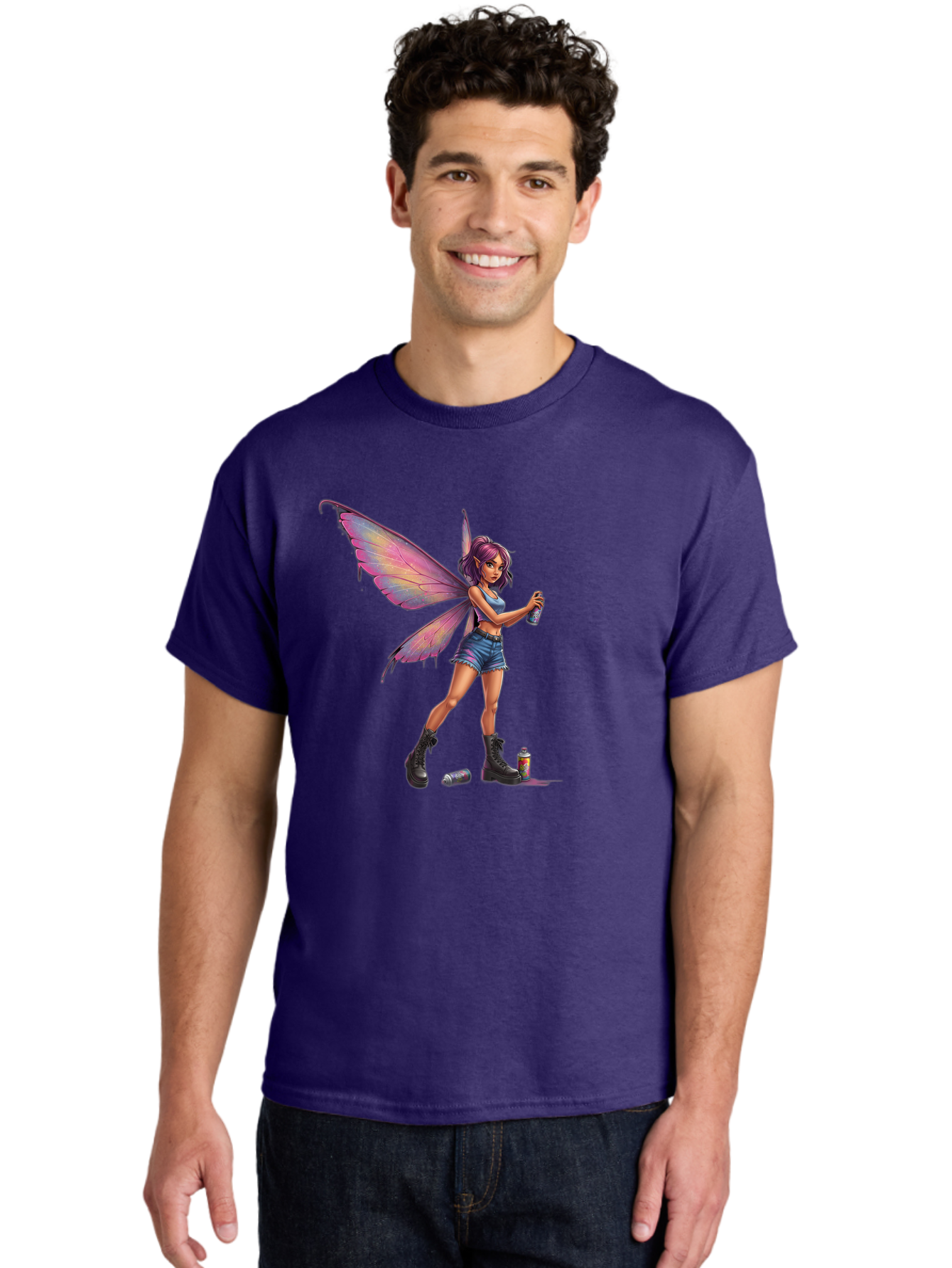 Fairy-With-Spray-Paint Men'S Graphic Tee, 100% Cotton, Comfortable Casual Summer Wear, Machine Washable, Vintage Camera, Old Camera, Antique Camera, Black Camera, Classic Photography, Photography Equipment, Nostalgic Device, Film Camera, Bak543