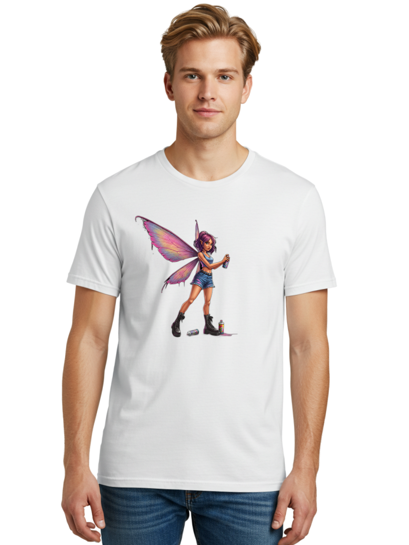 Fairy-With-Spray-Paint Men'S Graphic Tee, 100% Cotton, Comfortable Casual Summer Wear, Machine Washable, Vintage Camera, Old Camera, Antique Camera, Black Camera, Classic Photography, Photography Equipment, Nostalgic Device, Film Camera, Bak543