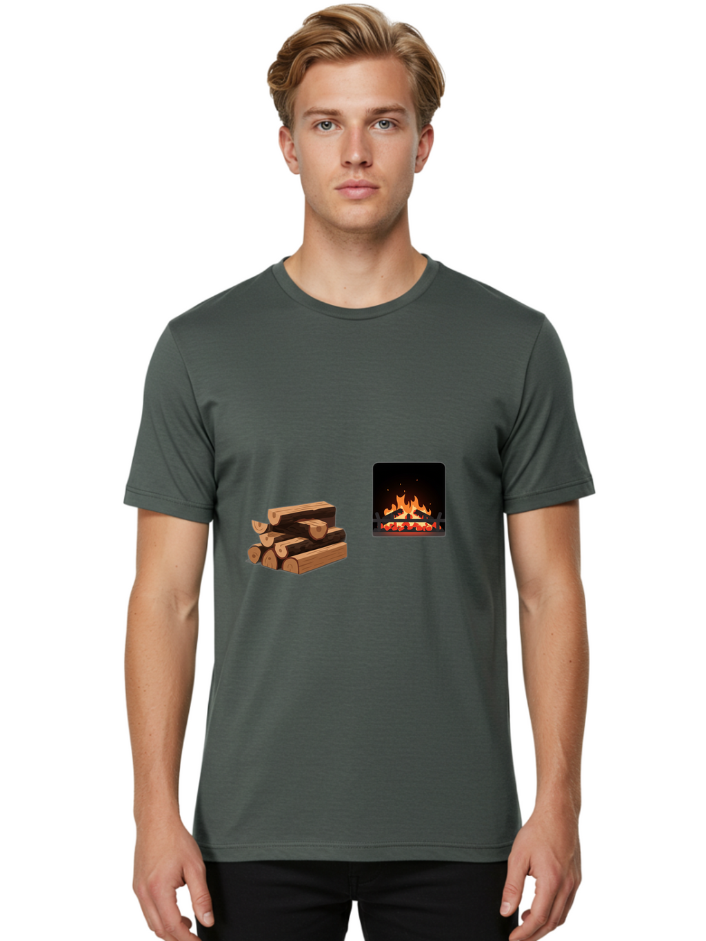 Fireplace-And-Logs Men'S Graphic Tee, 100% Cotton, Comfortable Casual Summer Wear, Machine Washable, Vintage Camera, Old Camera, Antique Camera, Black Camera, Classic Photography, Photography Equipment, Nostalgic Device, Film Camera, Bak547