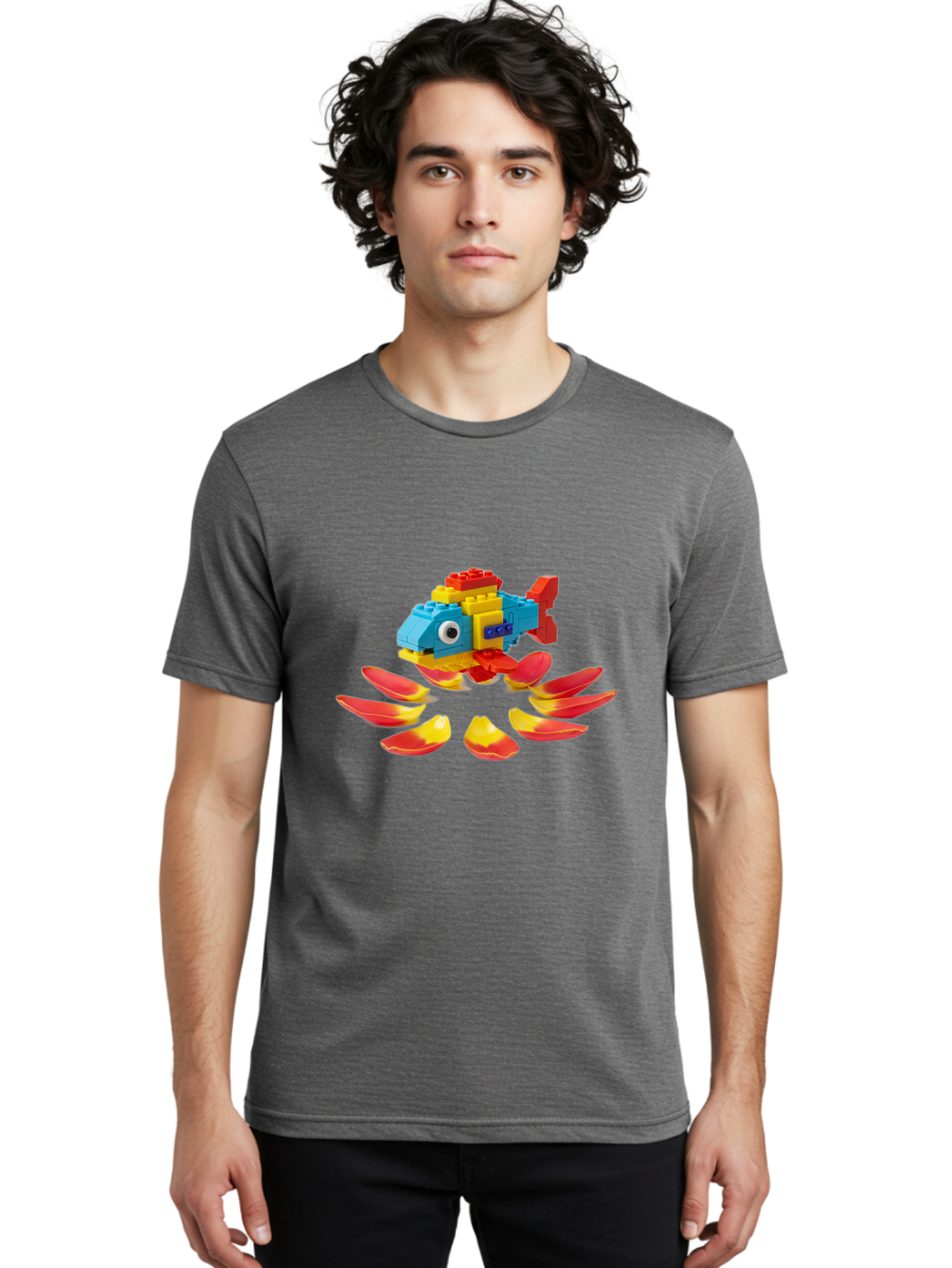 Fish-Building-Blocks Men'S Graphic Tee, 100% Cotton, Comfortable Casual Summer Wear, Machine Washable, Vintage Camera, Old Camera, Antique Camera, Black Camera, Classic Photography, Photography Equipment, Nostalgic Device, Film Camera, Bak549