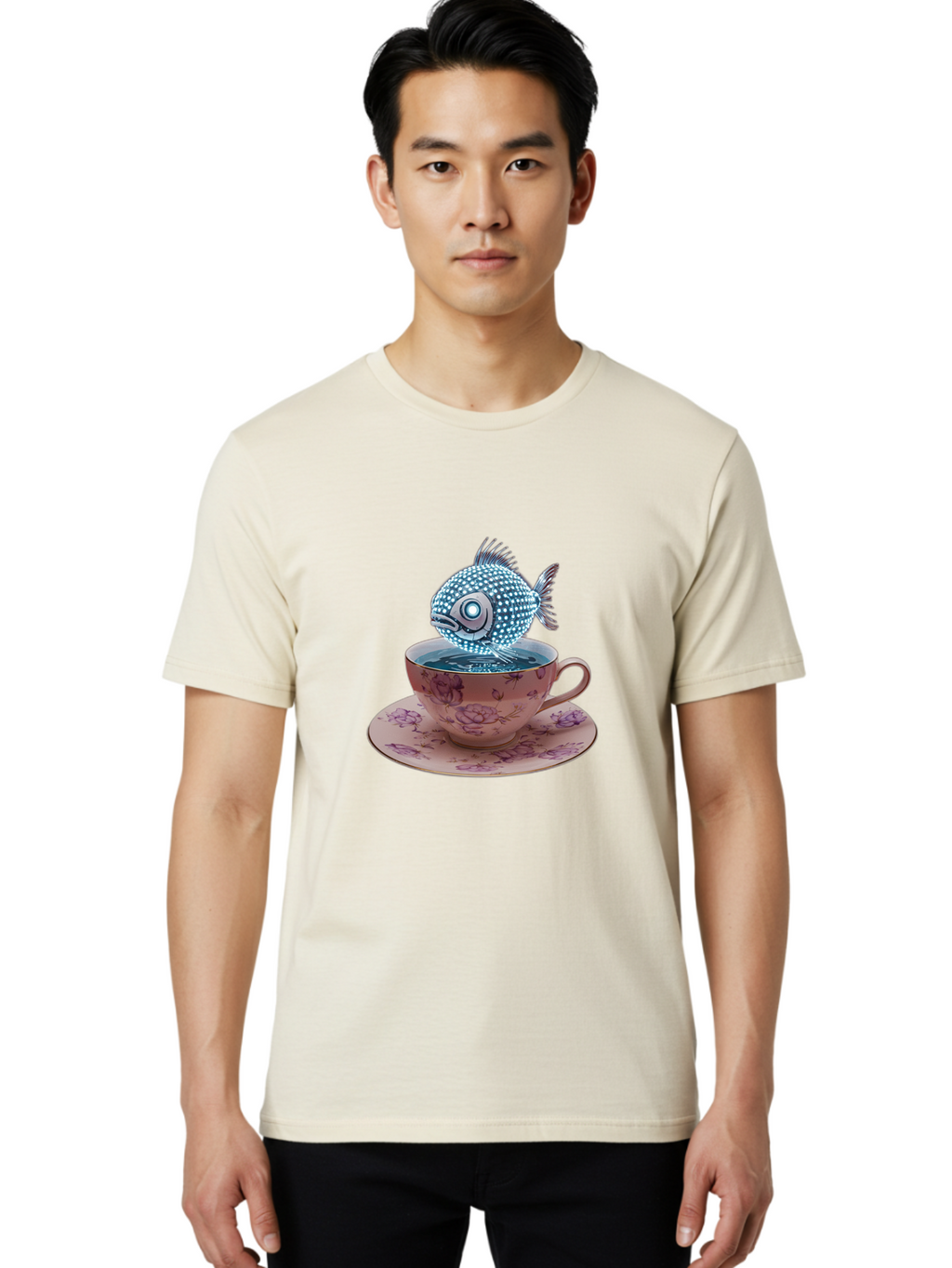 Fish-In-Cup Men'S Graphic Tee, 100% Cotton, Comfortable Casual Summer Wear, Machine Washable, Vintage Camera, Old Camera, Antique Camera, Black Camera, Classic Photography, Photography Equipment, Nostalgic Device, Film Camera, Camera Art Bak551