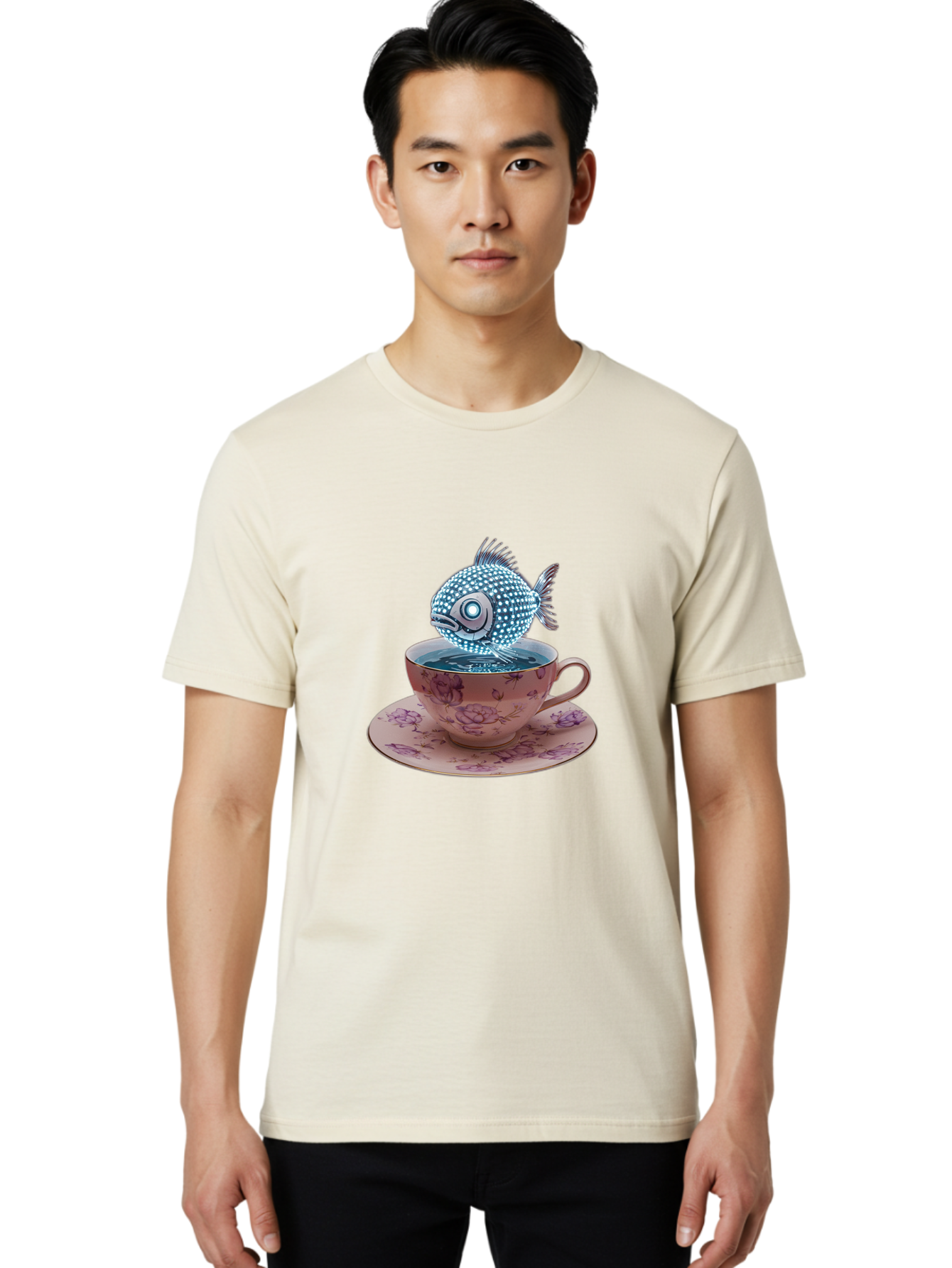 Fish-In-Cup Men'S Graphic Tee, 100% Cotton, Comfortable Casual Summer Wear, Machine Washable, Vintage Camera, Old Camera, Antique Camera, Black Camera, Classic Photography, Photography Equipment, Nostalgic Device, Film Camera, Camera Art Bak551