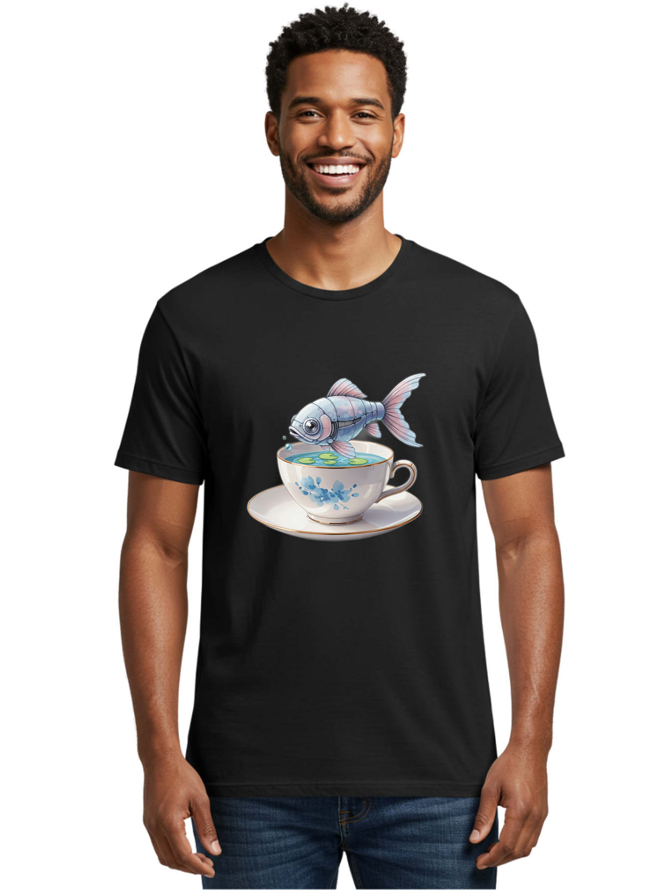 Fish-In-Tea-Cup Men'S Graphic Tee, 100% Cotton, Comfortable Casual Summer Wear, Machine Washable, Vintage Camera, Old Camera, Antique Camera, Black Camera, Classic Photography, Photography Equipment, Nostalgic Device, Film Camera, Camera Art Bak553