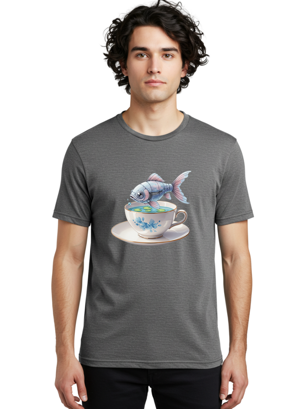 Fish-In-Tea-Cup Men'S Graphic Tee, 100% Cotton, Comfortable Casual Summer Wear, Machine Washable, Vintage Camera, Old Camera, Antique Camera, Black Camera, Classic Photography, Photography Equipment, Nostalgic Device, Film Camera, Camera Art Bak553