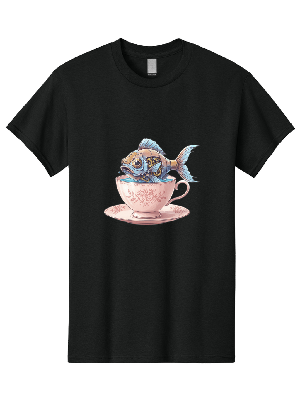 Fish-In-Teacup Men'S Graphic Tee, 100% Cotton, Comfortable Casual Summer Wear, Machine Washable, Vintage Camera, Old Camera, Antique Camera, Black Camera, Classic Photography, Photography Equipment, Nostalgic Device, Film Camera, Camera Art Bak558