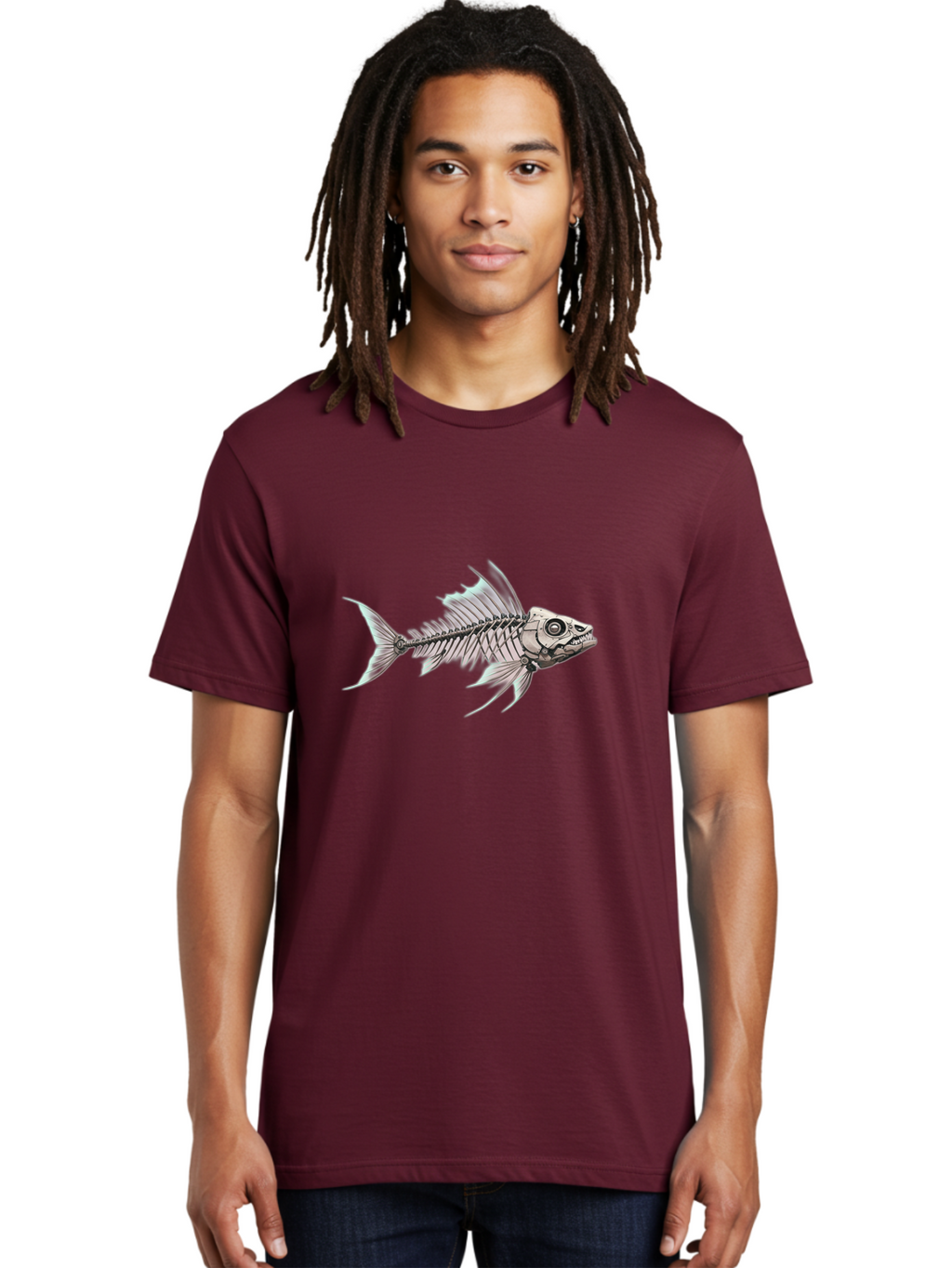 Fish-Skeleton Men'S Graphic Tee, 100% Cotton, Comfortable Casual Summer Wear, Machine Washable, Vintage Camera, Old Camera, Antique Camera, Black Camera, Classic Photography, Photography Equipment, Nostalgic Device, Film Camera, Camera Art Bak560