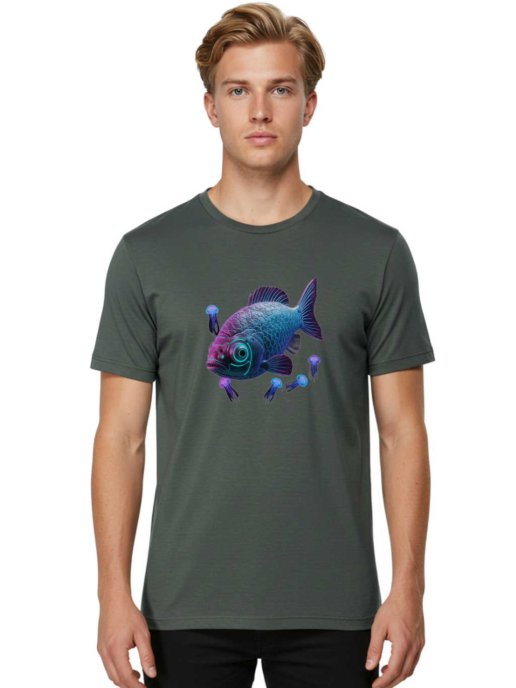 Fish-With-Jellyfish Men'S Graphic Tee, 100% Cotton, Comfortable Casual Summer Wear, Machine Washable, Vintage Camera, Old Camera, Antique Camera, Black Camera, Classic Photography, Photography Equipment, Nostalgic Device, Film Camera, Bak561