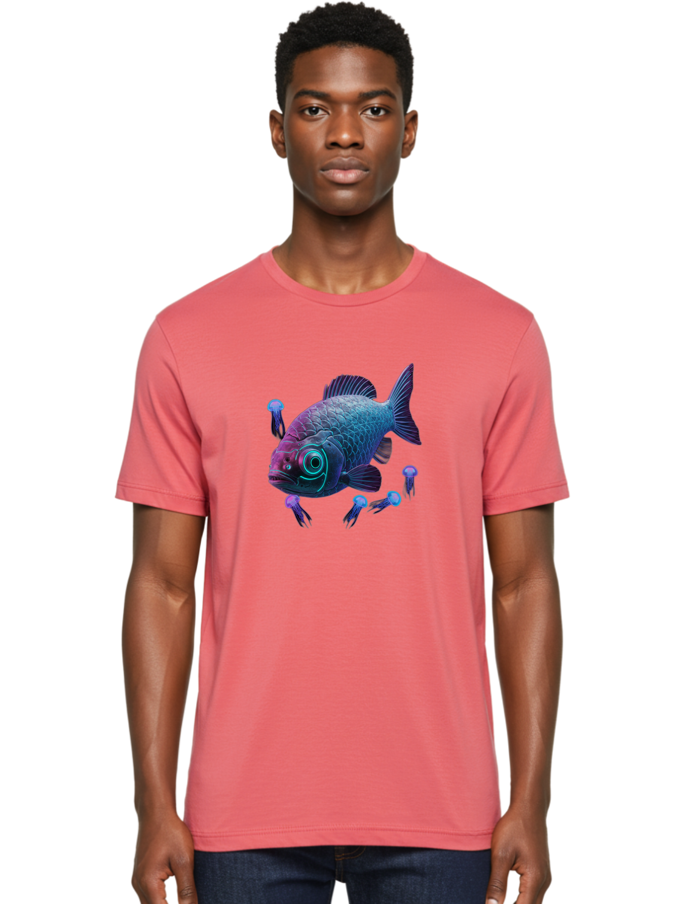 Fish-With-Jellyfish Men'S Graphic Tee, 100% Cotton, Comfortable Casual Summer Wear, Machine Washable, Vintage Camera, Old Camera, Antique Camera, Black Camera, Classic Photography, Photography Equipment, Nostalgic Device, Film Camera, Bak561