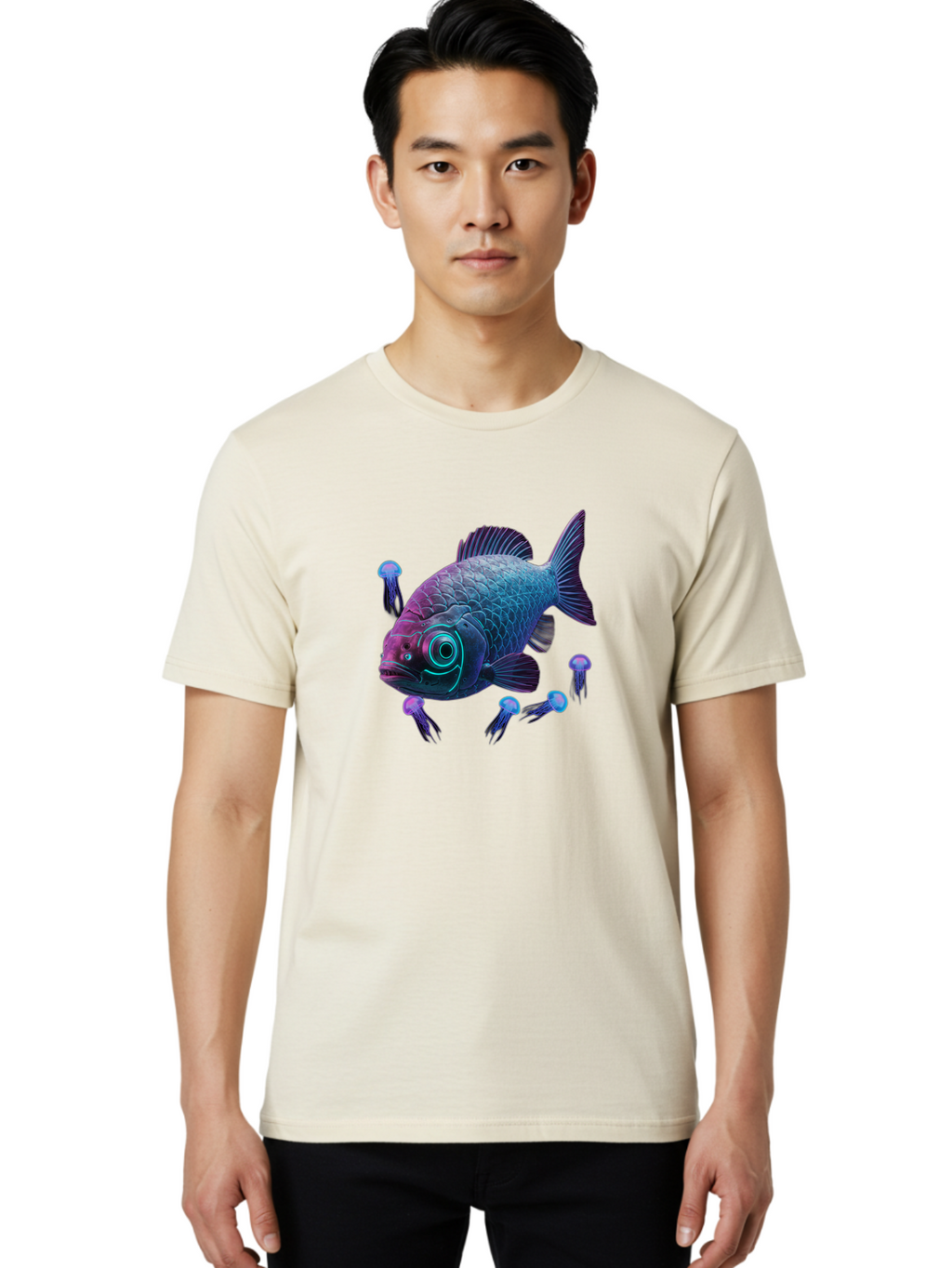 Fish-With-Jellyfish Men'S Graphic Tee, 100% Cotton, Comfortable Casual Summer Wear, Machine Washable, Vintage Camera, Old Camera, Antique Camera, Black Camera, Classic Photography, Photography Equipment, Nostalgic Device, Film Camera, Bak561