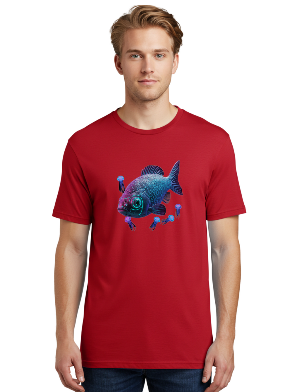 Fish-With-Jellyfish Men'S Graphic Tee, 100% Cotton, Comfortable Casual Summer Wear, Machine Washable, Vintage Camera, Old Camera, Antique Camera, Black Camera, Classic Photography, Photography Equipment, Nostalgic Device, Film Camera, Bak561