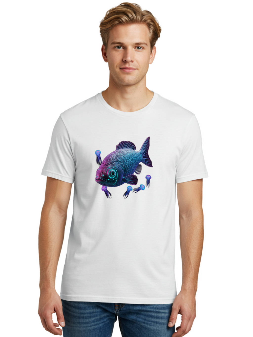 Fish-With-Jellyfish Men'S Graphic Tee, 100% Cotton, Comfortable Casual Summer Wear, Machine Washable, Vintage Camera, Old Camera, Antique Camera, Black Camera, Classic Photography, Photography Equipment, Nostalgic Device, Film Camera, Bak561