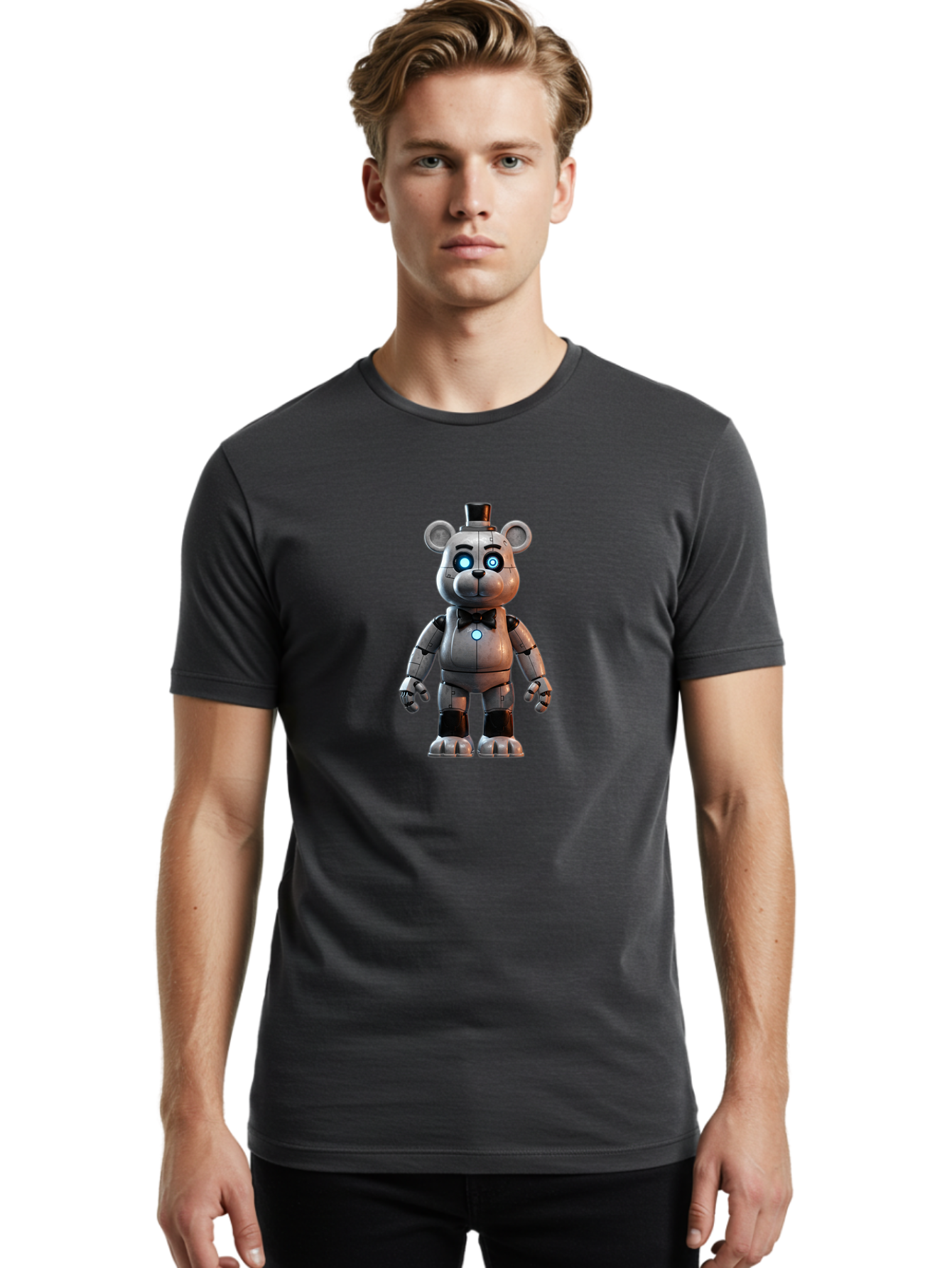 Five-Nights-At-Freddy-S-Freddy-Fazbear-1 Men'S Graphic Tee, 100% Cotton, Comfortable Casual Summer Wear, Machine Washable, Vintage Camera, Old Camera, Antique Camera, Black Camera, Classic Photography, Photography Equipment, Nostalgic Device, Bak565