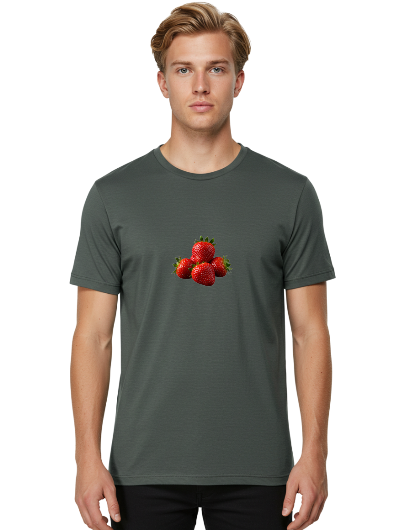 Five-Strawberries Men'S Graphic Tee, 100% Cotton, Comfortable Casual Summer Wear, Machine Washable, Vintage Camera, Old Camera, Antique Camera, Black Camera, Classic Photography, Photography Equipment, Nostalgic Device, Film Camera, Camera Art Bak569