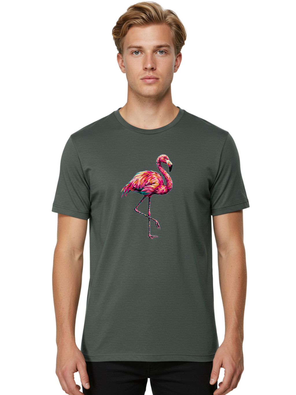 Flamingo-11 Men'S Graphic Tee, 100% Cotton, Comfortable Casual Summer Wear, Machine Washable, Vintage Camera, Old Camera, Antique Camera, Black Camera, Classic Photography, Photography Equipment, Nostalgic Device, Film Camera, Camera Art Bak575