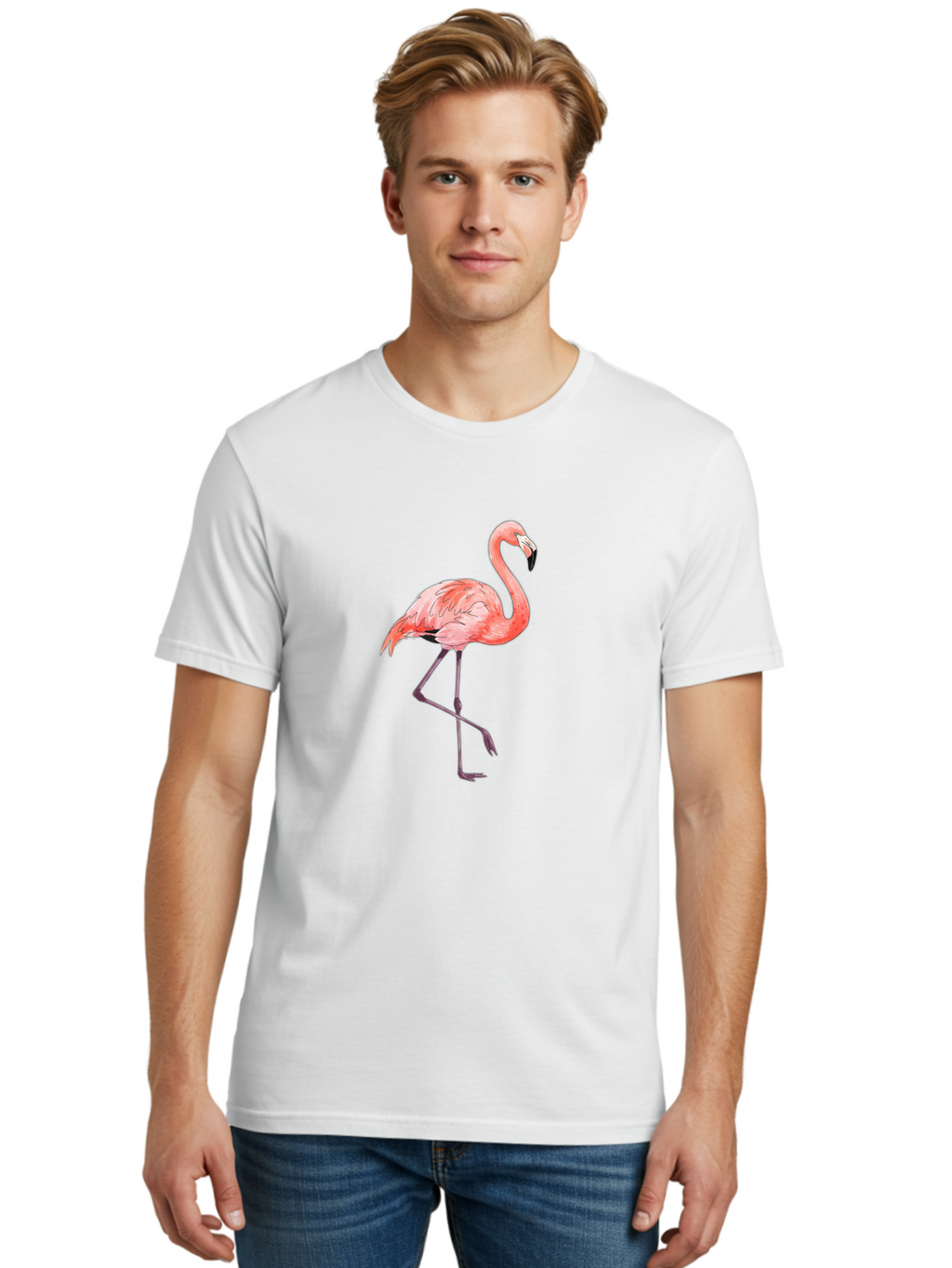 Flamingo-20 Men'S Graphic Tee, 100% Cotton, Comfortable Casual Summer Wear, Machine Washable, Vintage Camera, Old Camera, Antique Camera, Black Camera, Classic Photography, Photography Equipment, Nostalgic Device, Film Camera, Camera Art Bak585