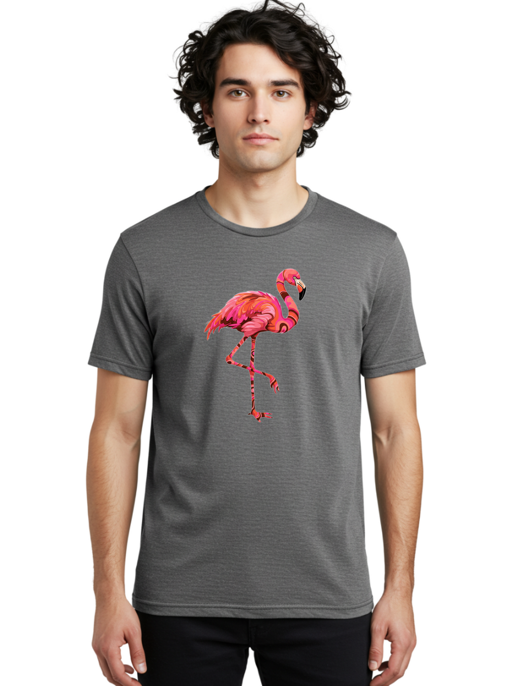 Flamingo-5 Men'S Graphic Tee, 100% Cotton, Comfortable Casual Summer Wear, Machine Washable, Vintage Camera, Old Camera, Antique Camera, Black Camera, Classic Photography, Photography Equipment, Nostalgic Device, Film Camera, Camera Art Bak588
