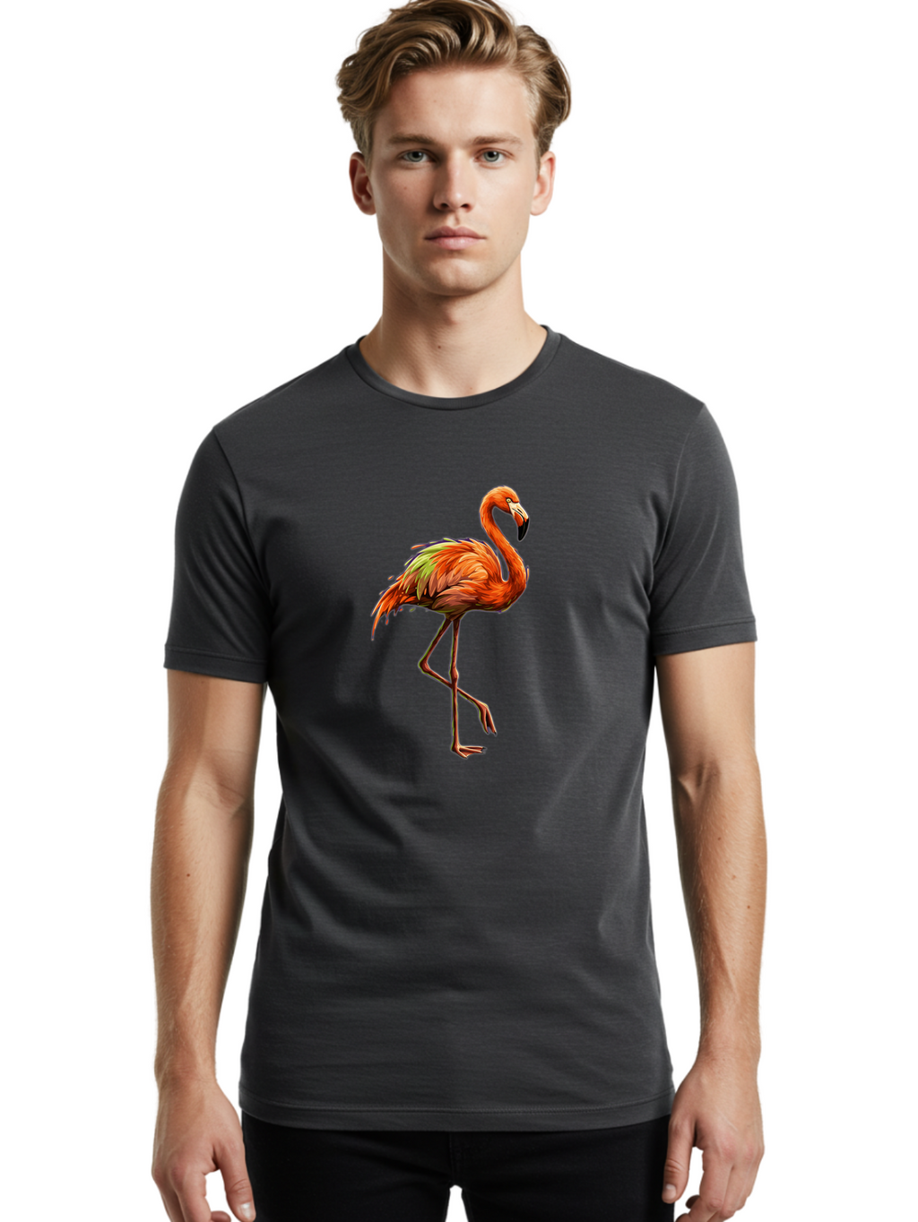 Flamingo-6 Men'S Graphic Tee, 100% Cotton, Comfortable Casual Summer Wear, Machine Washable, Vintage Camera, Old Camera, Antique Camera, Black Camera, Classic Photography, Photography Equipment, Nostalgic Device, Film Camera, Camera Art Bak589