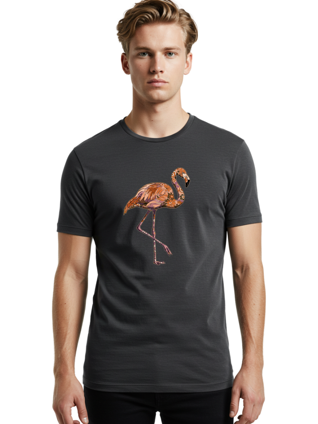 Flamingo-7 Men'S Graphic Tee, 100% Cotton, Comfortable Casual Summer Wear, Machine Washable, Vintage Camera, Old Camera, Antique Camera, Black Camera, Classic Photography, Photography Equipment, Nostalgic Device, Film Camera, Camera Art Bak590