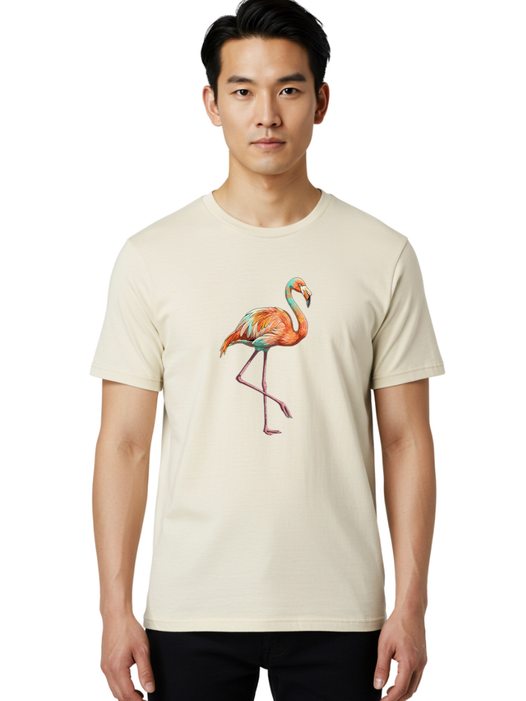 Flamingo-8 Men'S Graphic Tee, 100% Cotton, Comfortable Casual Summer Wear, Machine Washable, Vintage Camera, Old Camera, Antique Camera, Black Camera, Classic Photography, Photography Equipment, Nostalgic Device, Film Camera, Camera Art Bak591