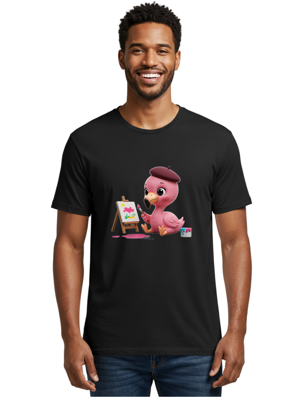 Flamingo-Artist Men'S Graphic Tee, 100% Cotton, Comfortable Casual Summer Wear, Machine Washable, Vintage Camera, Old Camera, Antique Camera, Black Camera, Classic Photography, Photography Equipment, Nostalgic Device, Film Camera, Camera Art Bak593