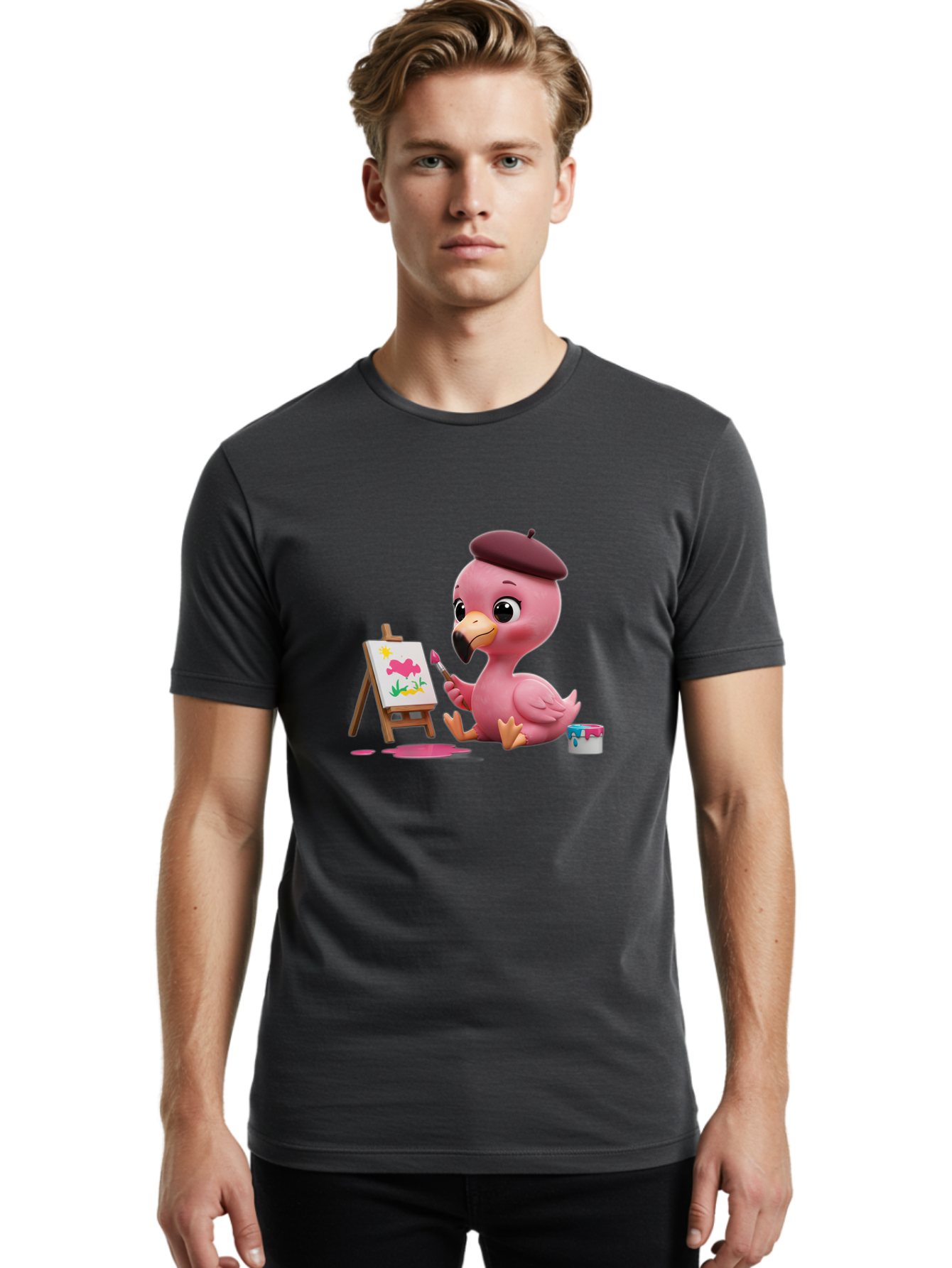 Flamingo-Artist Men'S Graphic Tee, 100% Cotton, Comfortable Casual Summer Wear, Machine Washable, Vintage Camera, Old Camera, Antique Camera, Black Camera, Classic Photography, Photography Equipment, Nostalgic Device, Film Camera, Camera Art Bak593