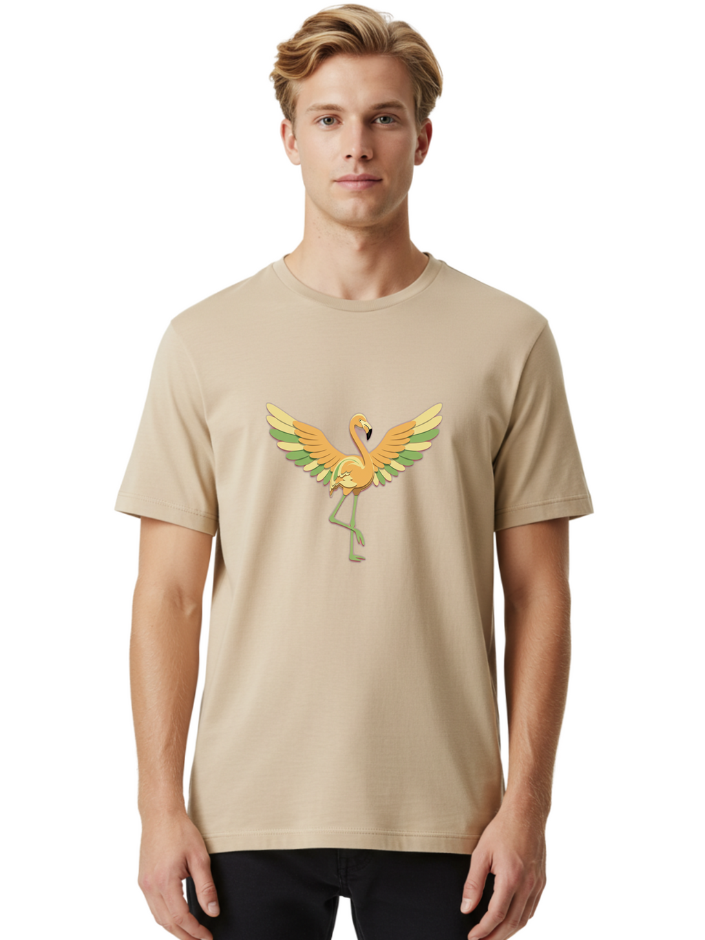 Flamingo-Dancing Men'S Graphic Tee, 100% Cotton, Comfortable Casual Summer Wear, Machine Washable, Vintage Camera, Old Camera, Antique Camera, Black Camera, Classic Photography, Photography Equipment, Nostalgic Device, Film Camera, Camera Art Bak594