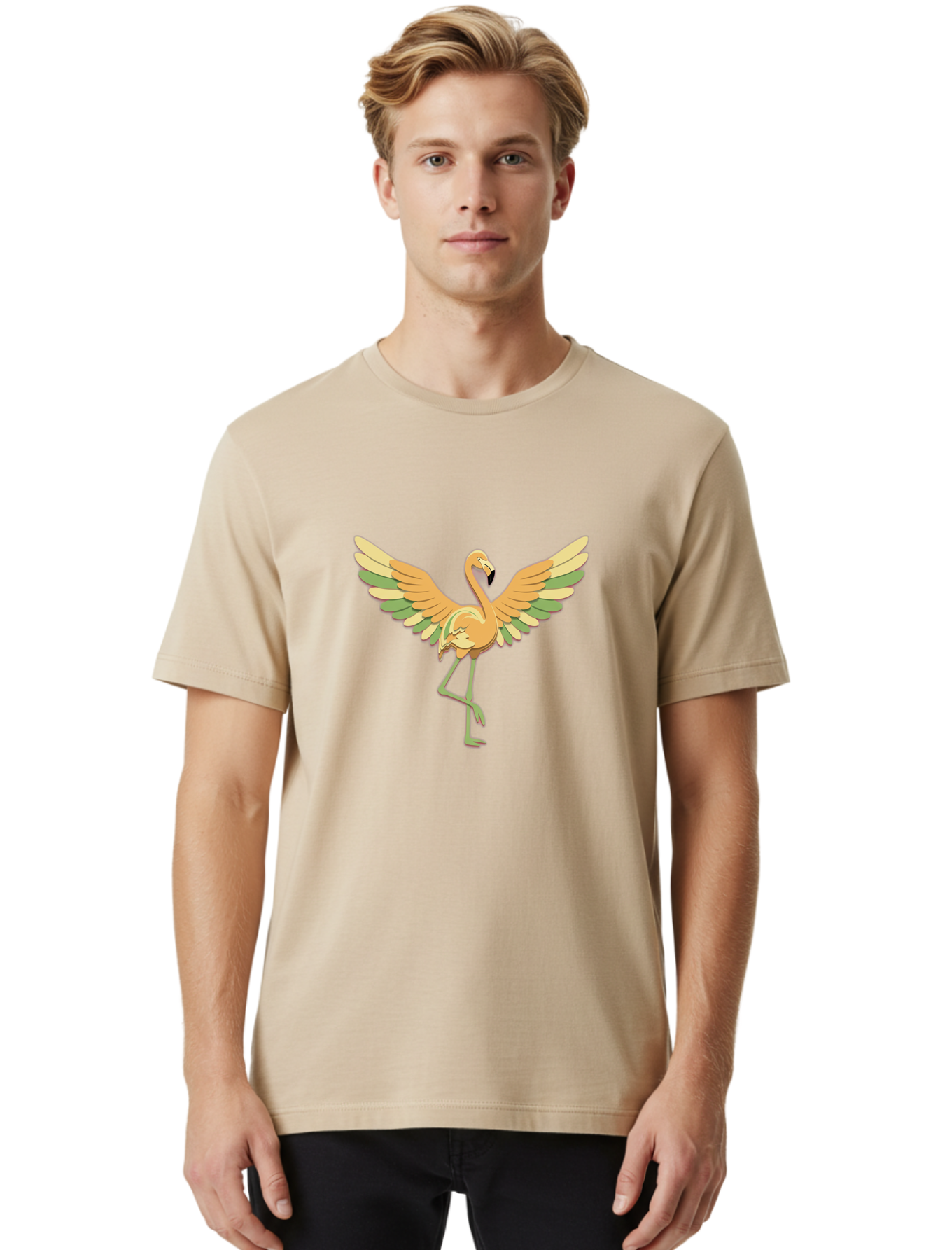 Flamingo-Dancing Men'S Graphic Tee, 100% Cotton, Comfortable Casual Summer Wear, Machine Washable, Vintage Camera, Old Camera, Antique Camera, Black Camera, Classic Photography, Photography Equipment, Nostalgic Device, Film Camera, Camera Art Bak594
