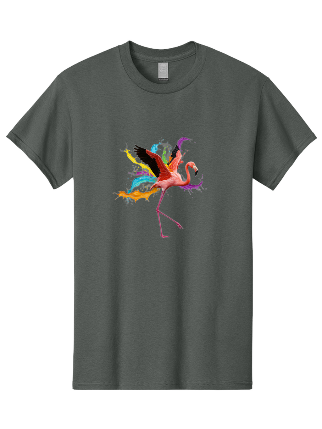 Flamingo-Splash Men'S Graphic Tee, 100% Cotton, Comfortable Casual Summer Wear, Machine Washable, Vintage Camera, Old Camera, Antique Camera, Black Camera, Classic Photography, Photography Equipment, Nostalgic Device, Film Camera, Camera Art Bak599