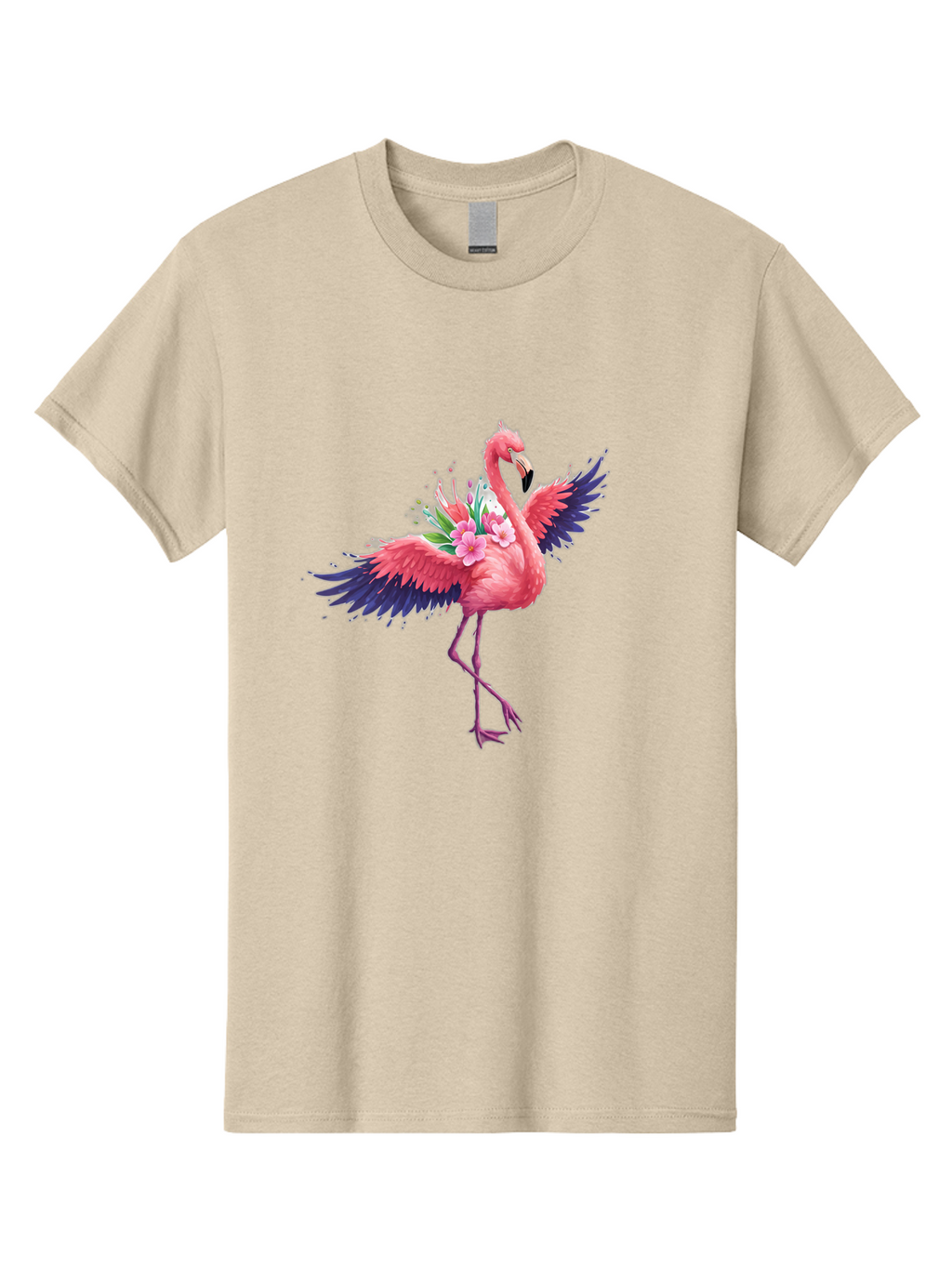 Flamingo-With-Flowers-3 Men'S Graphic Tee, 100% Cotton, Comfortable Casual Summer Wear, Machine Washable, Vintage Camera, Old Camera, Antique Camera, Black Camera, Classic Photography, Photography Equipment, Nostalgic Device, Film Camera, Bak602