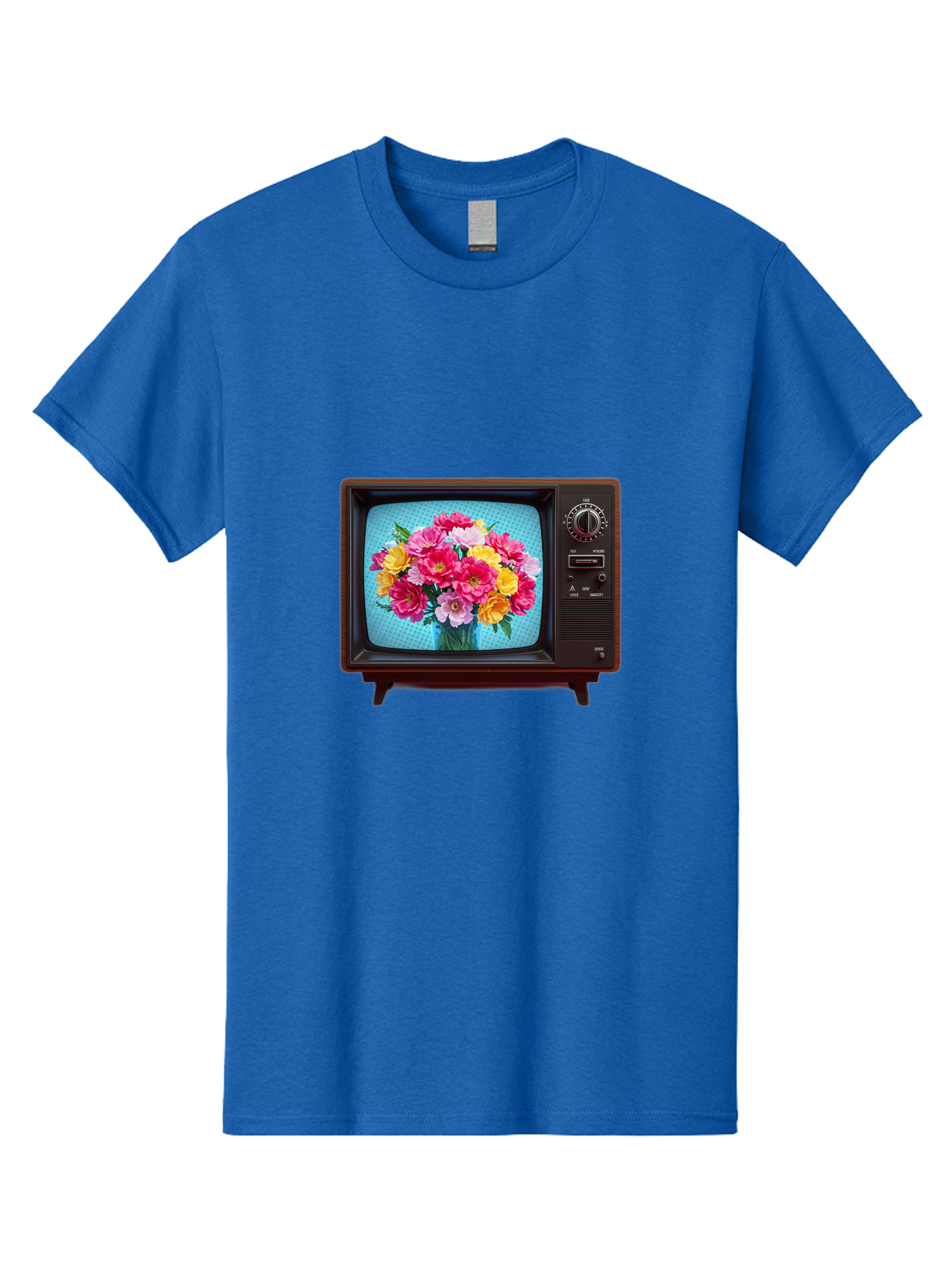 Floral-Bouquet-Tv Men'S Graphic Tee, 100% Cotton, Comfortable Casual Summer Wear, Machine Washable, Vintage Camera, Old Camera, Antique Camera, Black Camera, Classic Photography, Photography Equipment, Nostalgic Device, Film Camera, Camera Art Bak607
