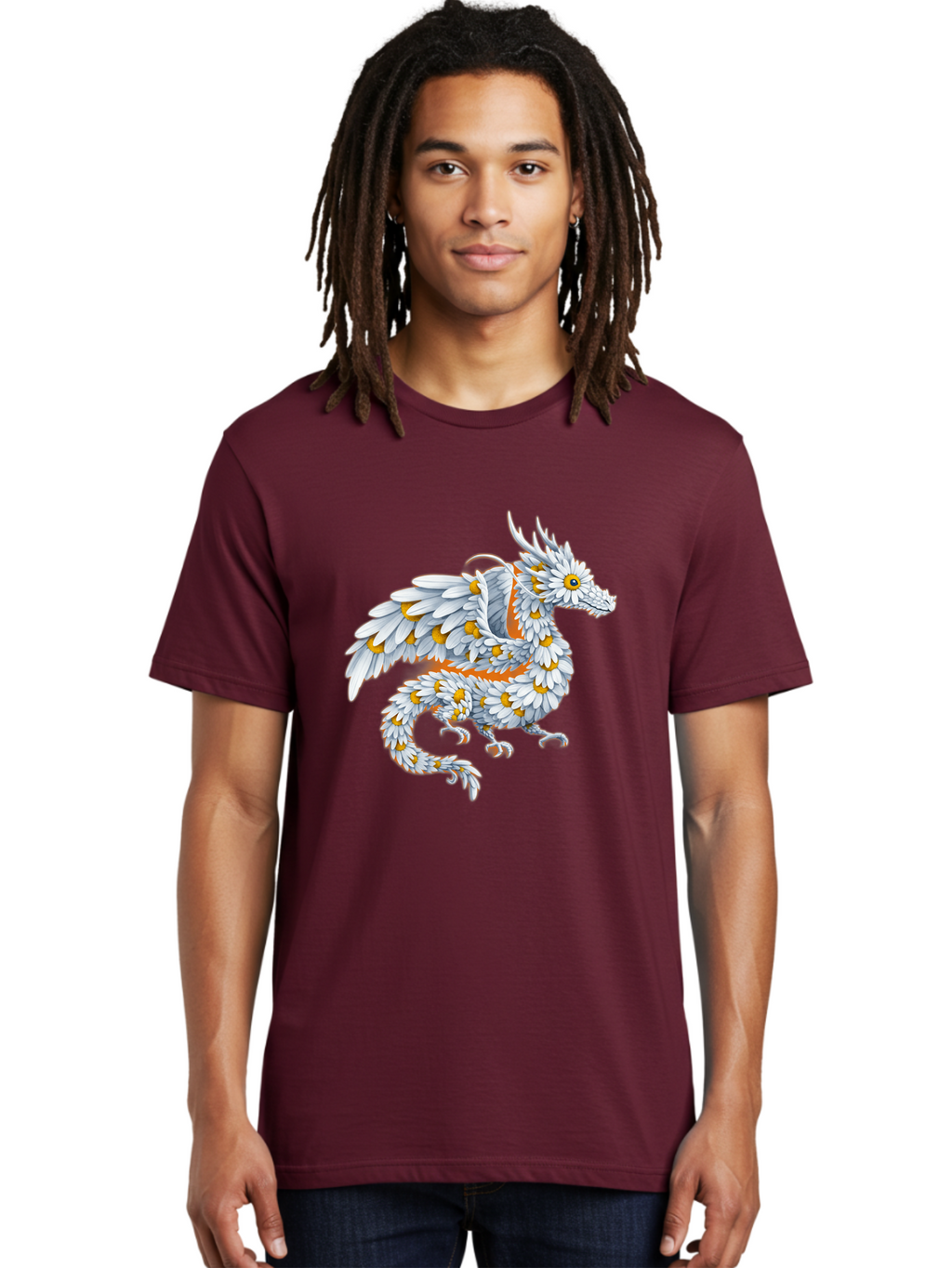 Floral-Dragon-1 Men'S Graphic Tee, 100% Cotton, Comfortable Casual Summer Wear, Machine Washable, Vintage Camera, Old Camera, Antique Camera, Black Camera, Classic Photography, Photography Equipment, Nostalgic Device, Film Camera, Camera Art Bak608