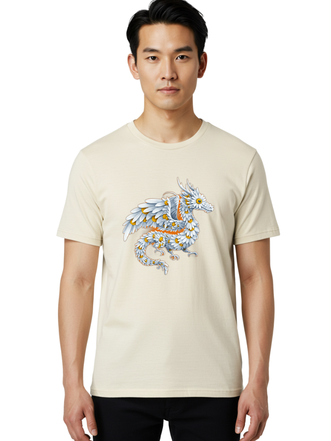 Floral-Dragon-1 Men'S Graphic Tee, 100% Cotton, Comfortable Casual Summer Wear, Machine Washable, Vintage Camera, Old Camera, Antique Camera, Black Camera, Classic Photography, Photography Equipment, Nostalgic Device, Film Camera, Camera Art Bak608