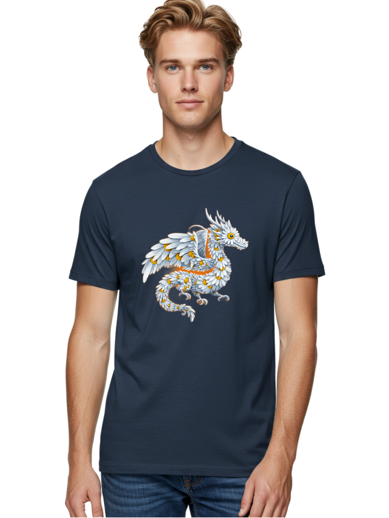 Floral-Dragon-1 Men'S Graphic Tee, 100% Cotton, Comfortable Casual Summer Wear, Machine Washable, Vintage Camera, Old Camera, Antique Camera, Black Camera, Classic Photography, Photography Equipment, Nostalgic Device, Film Camera, Camera Art Bak608