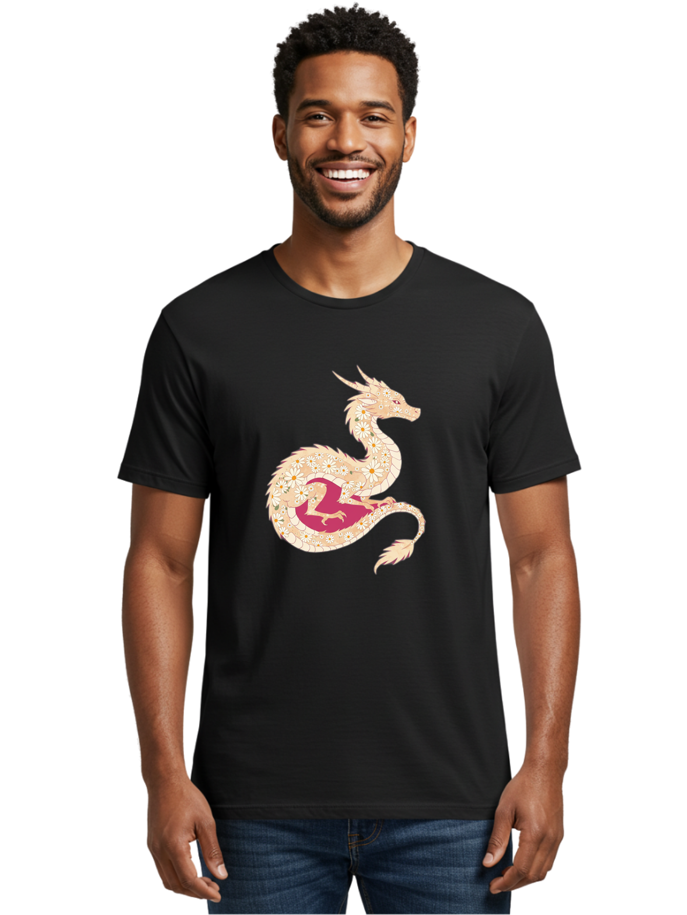Floral-Dragon Men'S Graphic Tee, 100% Cotton, Comfortable Casual Summer Wear, Machine Washable, Vintage Camera, Old Camera, Antique Camera, Black Camera, Classic Photography, Photography Equipment, Nostalgic Device, Film Camera, Camera Art Bak609