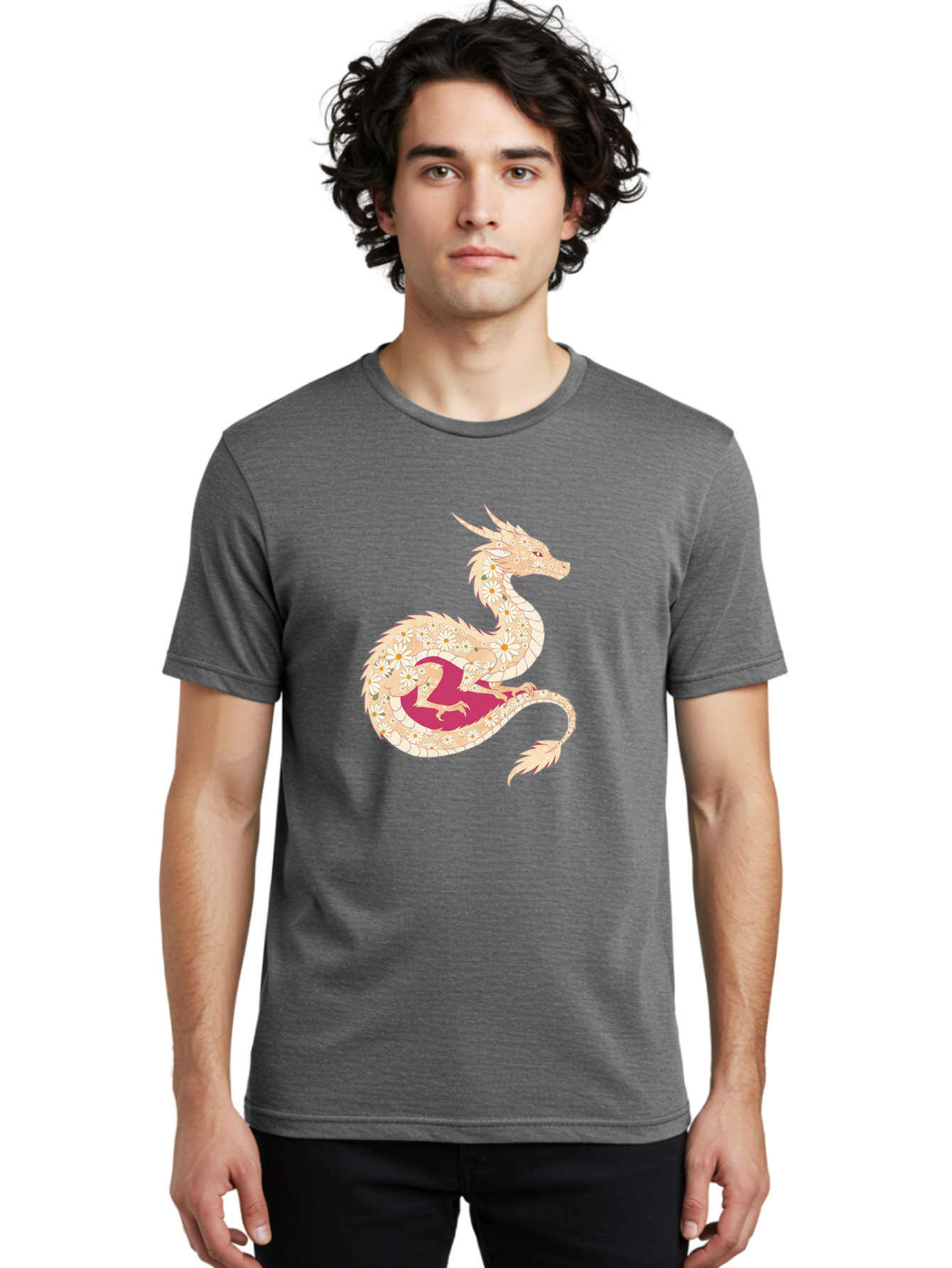 Floral-Dragon Men'S Graphic Tee, 100% Cotton, Comfortable Casual Summer Wear, Machine Washable, Vintage Camera, Old Camera, Antique Camera, Black Camera, Classic Photography, Photography Equipment, Nostalgic Device, Film Camera, Camera Art Bak609