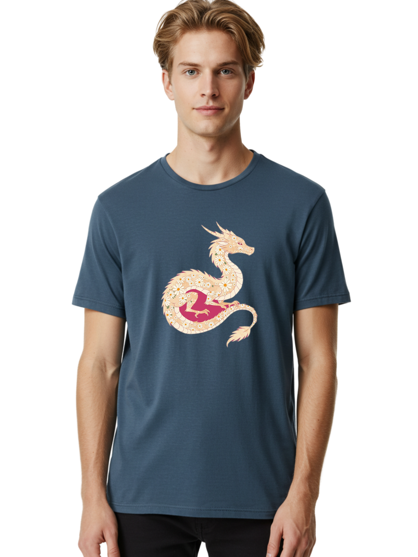 Floral-Dragon Men'S Graphic Tee, 100% Cotton, Comfortable Casual Summer Wear, Machine Washable, Vintage Camera, Old Camera, Antique Camera, Black Camera, Classic Photography, Photography Equipment, Nostalgic Device, Film Camera, Camera Art Bak609