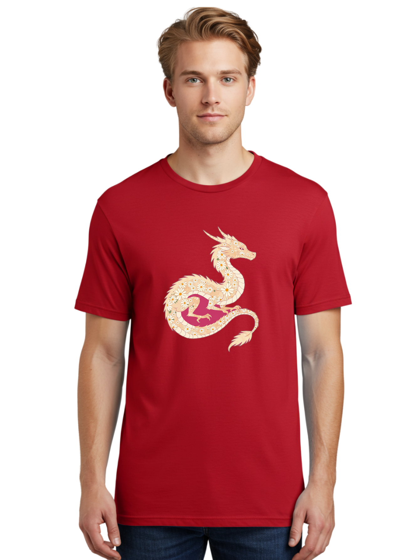 Floral-Dragon Men'S Graphic Tee, 100% Cotton, Comfortable Casual Summer Wear, Machine Washable, Vintage Camera, Old Camera, Antique Camera, Black Camera, Classic Photography, Photography Equipment, Nostalgic Device, Film Camera, Camera Art Bak609
