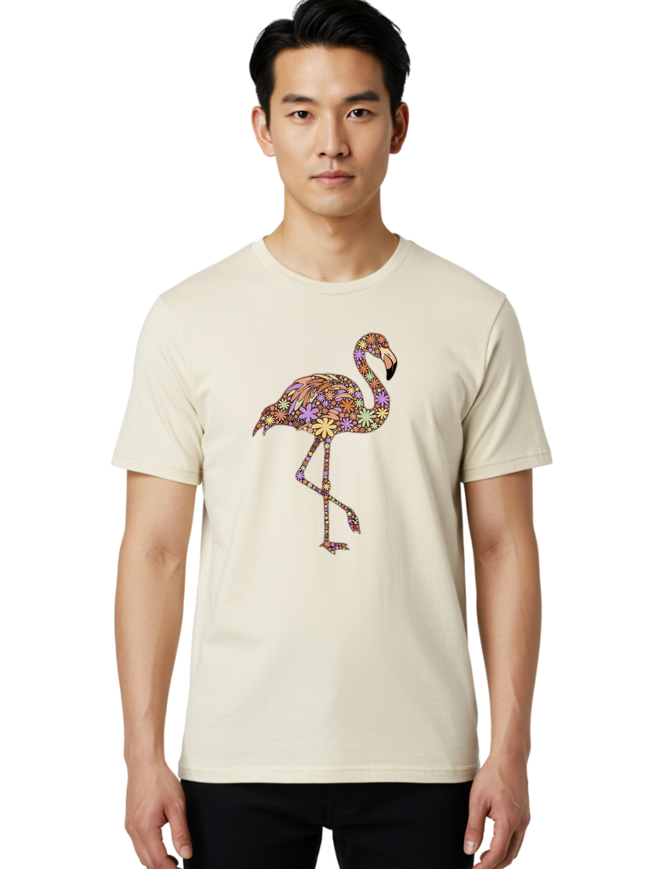 Floral-Flamingo Men'S Graphic Tee, 100% Cotton, Comfortable Casual Summer Wear, Machine Washable, Vintage Camera, Old Camera, Antique Camera, Black Camera, Classic Photography, Photography Equipment, Nostalgic Device, Film Camera, Camera Art Bak611